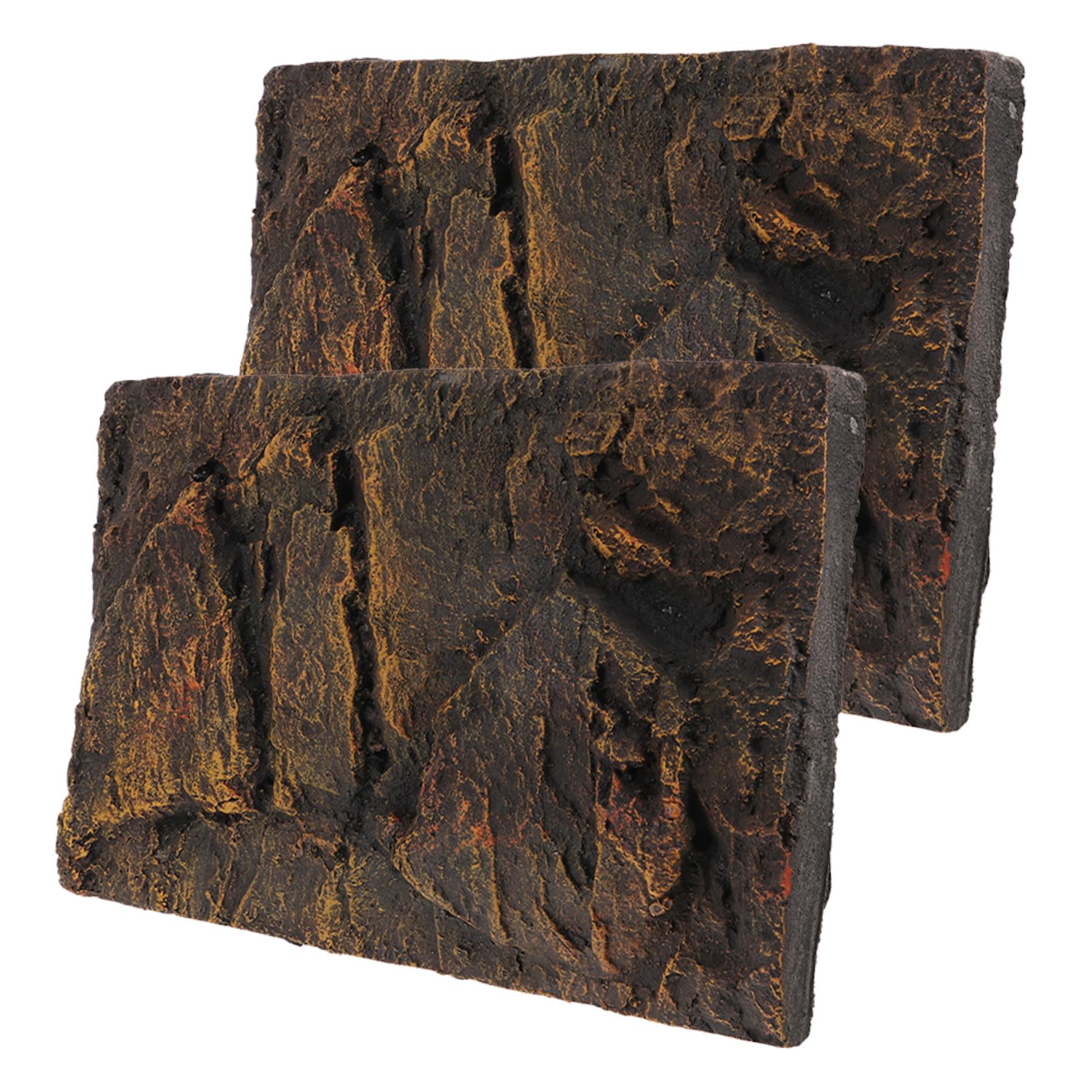 ORFOFE Tablero de Fondo 3D de PU para Tanque de Tortugas Efecto Natural y Decoración, Paquete de 2 Piezas Adecuado para Acuario y Terrario