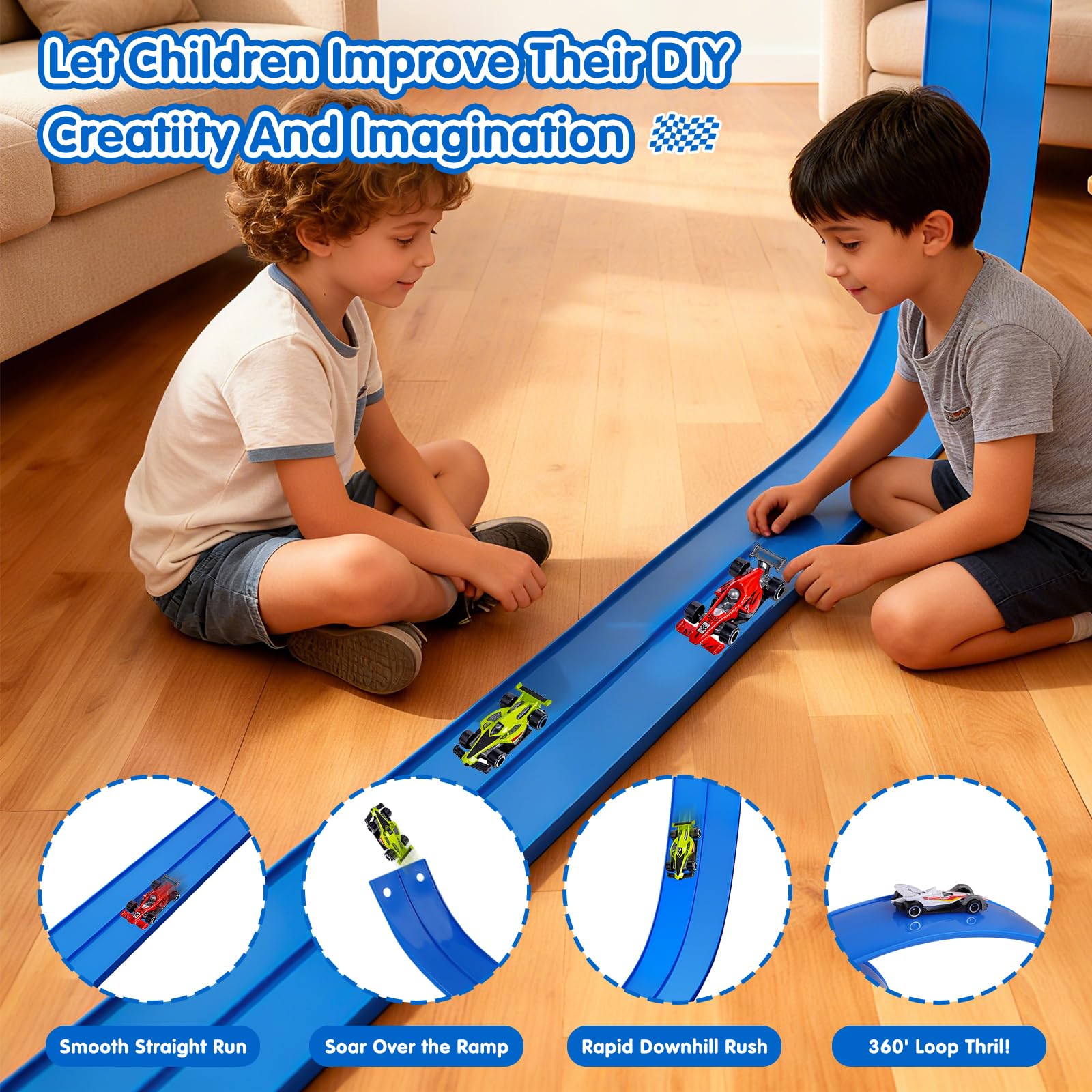 Pista Macchinine Vamei 113 Pezzi – Autostrada Elettrica Flessibile Con Loop E Accessori, Regalo Per Bambini 3-6 Anni