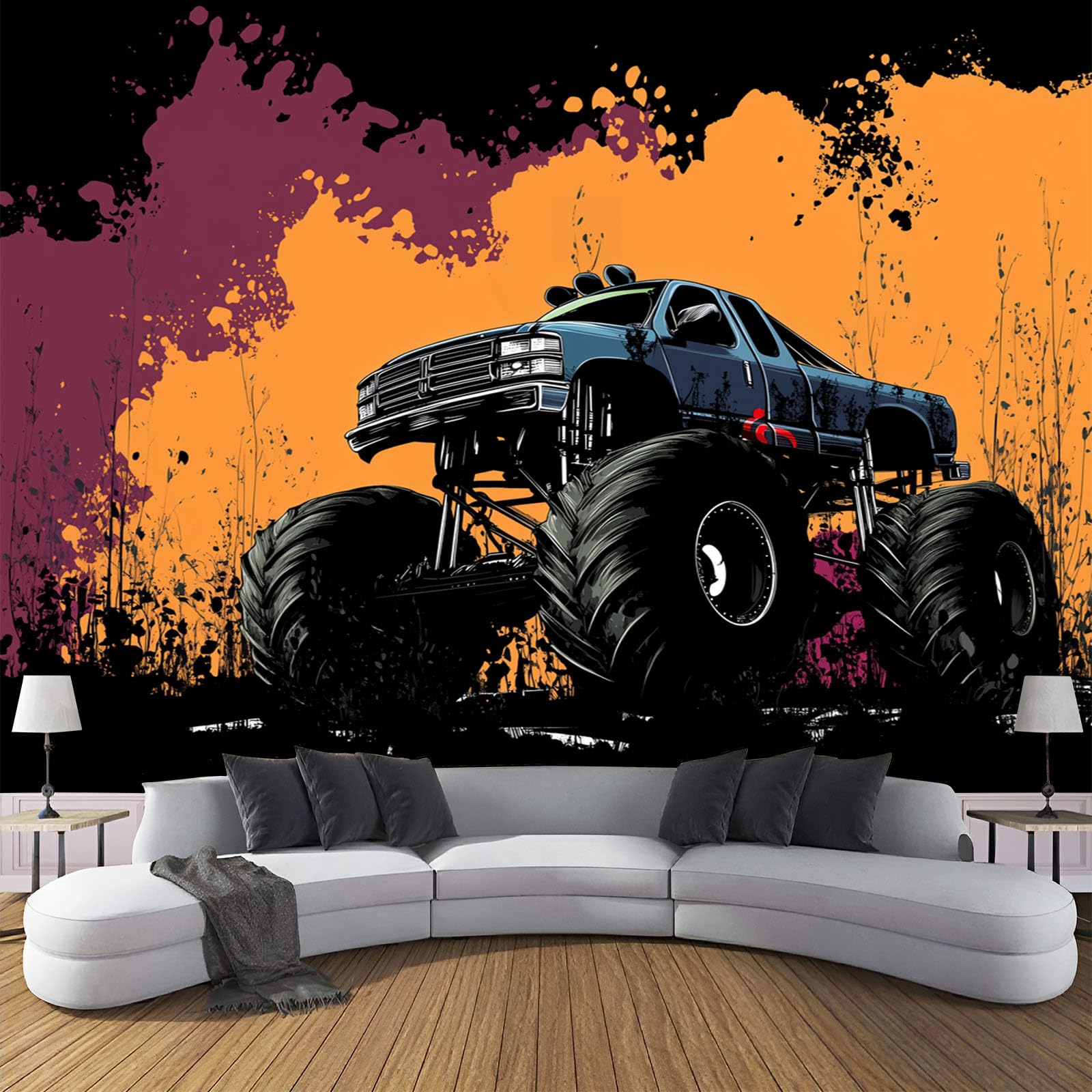 Carta da Parati Panoramica Camion Hip Hop Astratto Graffiti Foto Wallpaper Poster Gigante Design 300×210cm Murale Decor della Parete Soggiorno Camera da Letto Carta da Parati