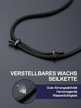 Wikinger Halskette Mit Runen-Anhänger – Edelstahl, Silber/schwarz, 55+5 Cm, Für Männer & Frauen