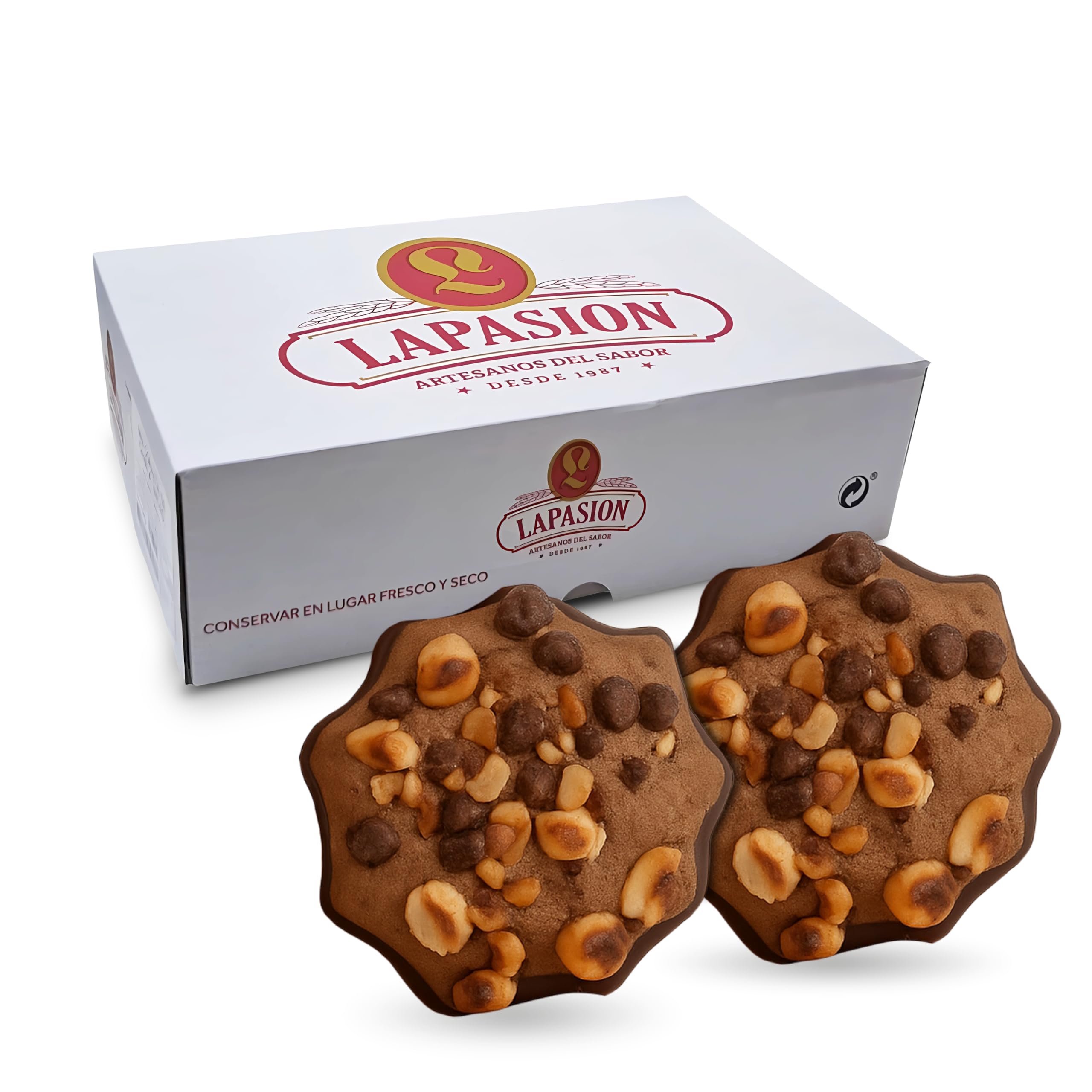 LAPASION - Galletas Cookies Rellenas y Bañadas De Cacao Con Avellanas |Pasta De Cacao | Dulces Individuales | Galleta con Chip de Chocolate | 2.2 Kg
