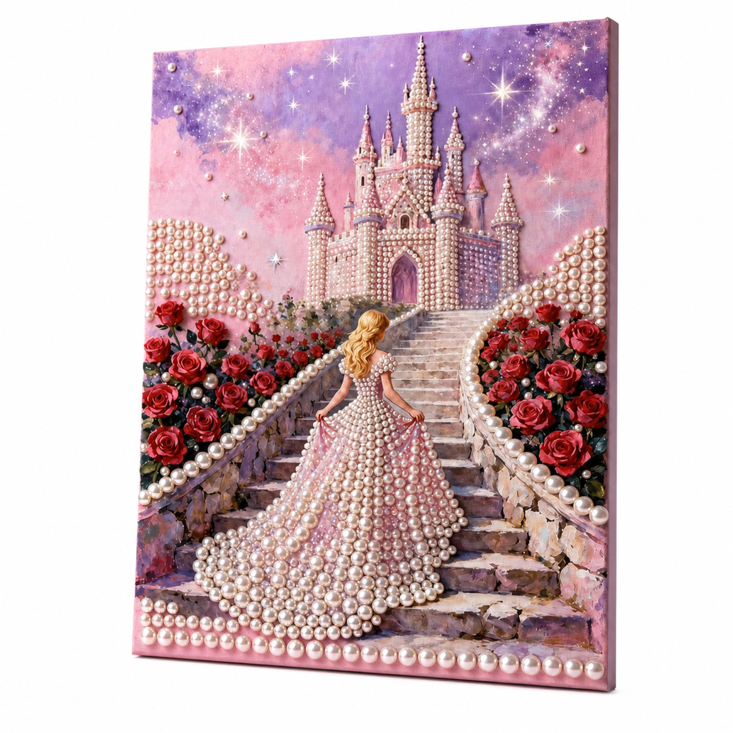 Jdchain 5D Diamond Painting Kit for Kids & Adults, Princess Design, 30x40 cm, DIY Craft with Tools, Round Pearls, High Density Canvas, Moisture Proof and Dustproof,Beginner Friendly Home Decor Project-picture-22