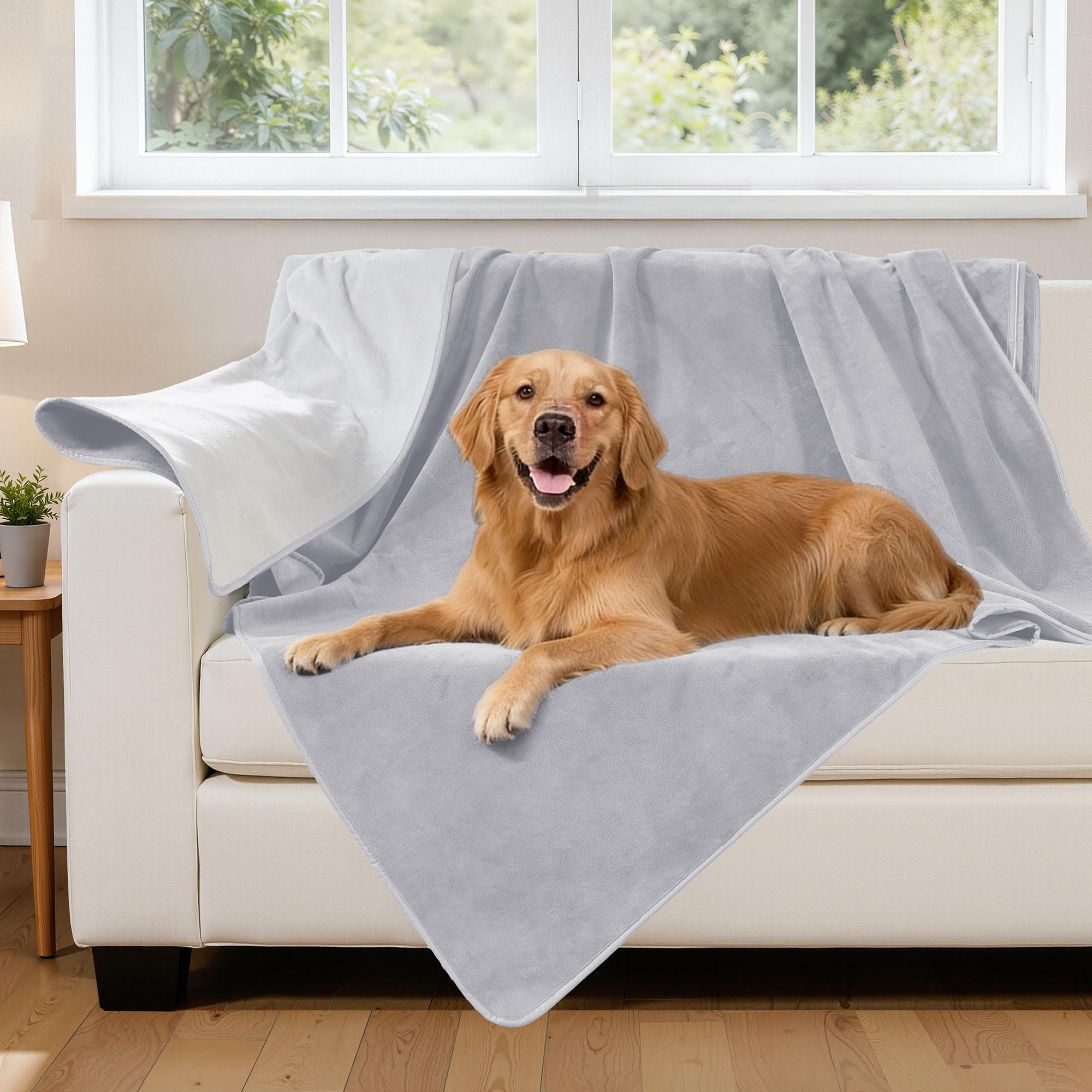 Autsel wasserdichte Hundedecke & Katzendecke 102x152cm - Reversible Kuscheldecke für Sofa, Couch und Bett mit 3-Schicht Nassschutz, schützt vor Feuchtigkeit und Flecken, für Paare und Haustiere