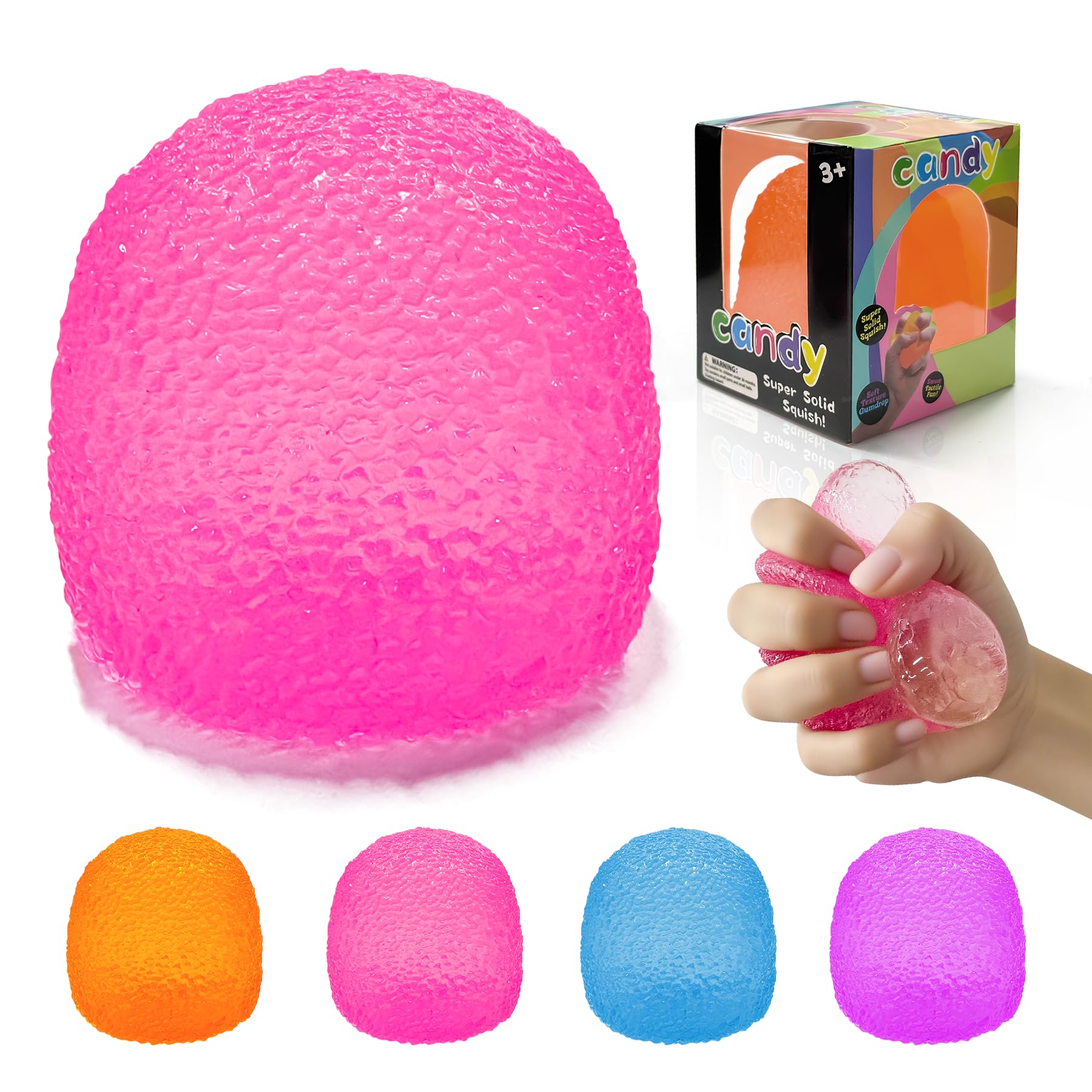 Photo 1 of Squishy Fidget Toys Stress for Kids and Adults, Super Solid Squeeze Ball, Sensory for Stress Relief, Birthday, Easter Basket Stuffers and Party Favors(Pink)