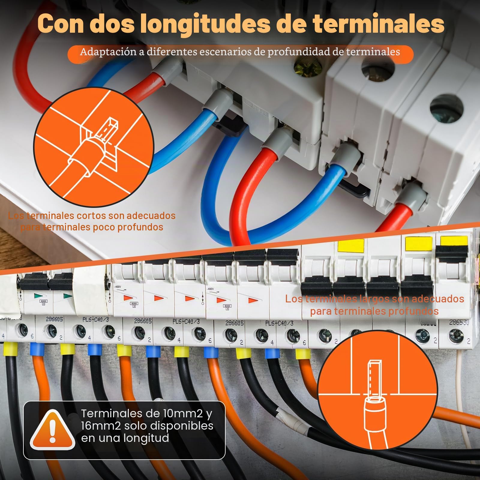 Crimpadora Terminales Electricos, Kit Profesional con 1500 Terminales y Maletín, Alicate de Crimpar con Trinquete Ahorrador 0.08-16mm² para Electricistas