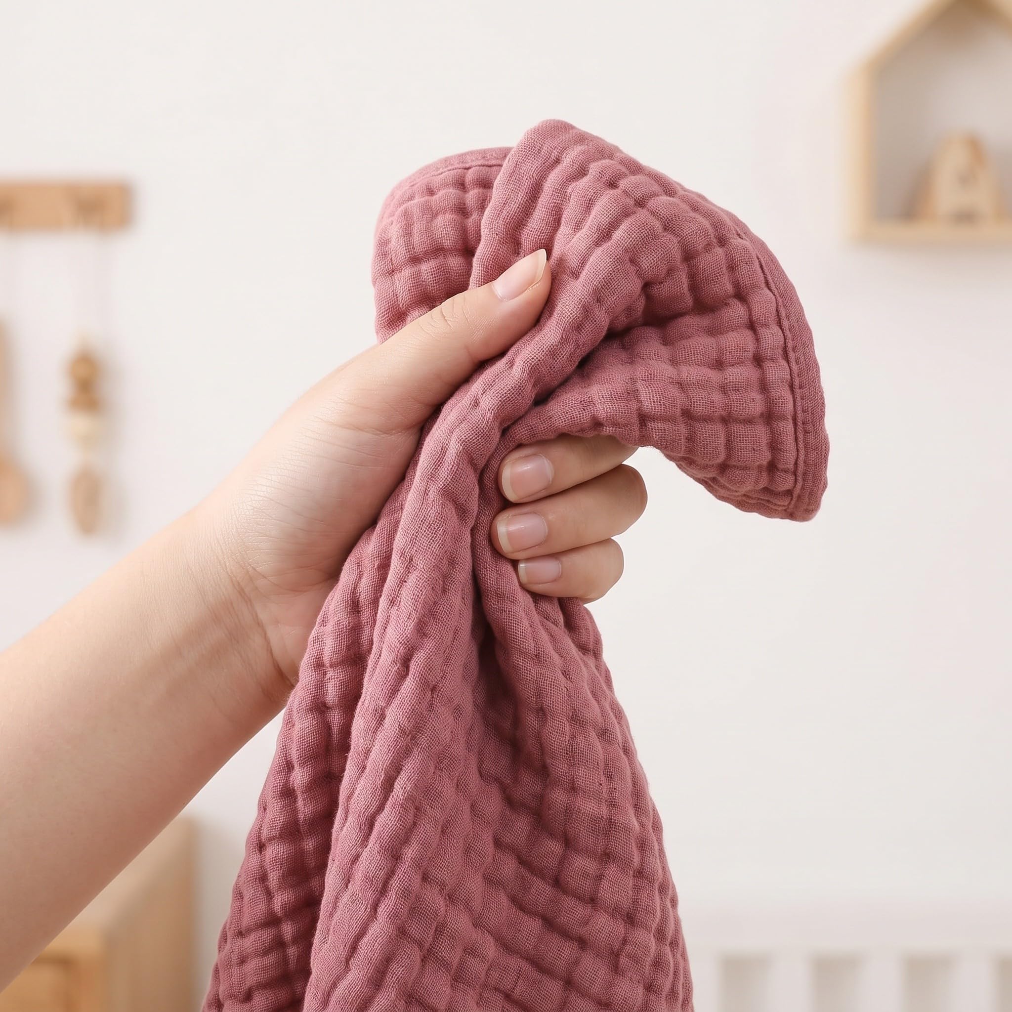 OUNONA 12 paños para eructar de bebé: Toallas de Muselina ultrasuaves con cordón - Artículos Esenciales para recién Nacidos - Paños absorbentes Lavables para babear y regurgitar.