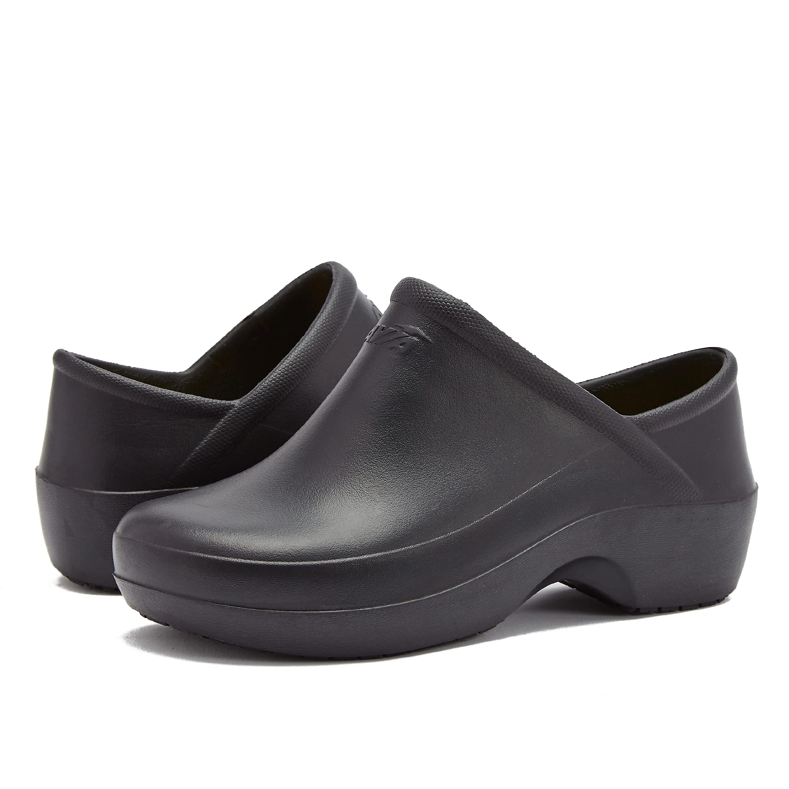 AviaShadow Slip Resistant Clogs for Women, Slip On Work Shoes for Food Service, Black