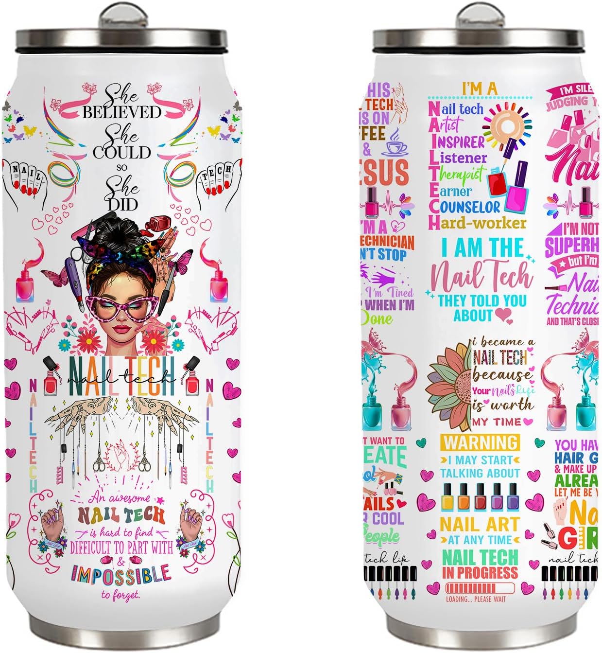 YOPIGOT Nail Tech Tumbler Gifts For Women Girls, Gift For Nail Technicians Manicurist,Cosmetologist Beauty Salon Tumbler For Women 17 Oz