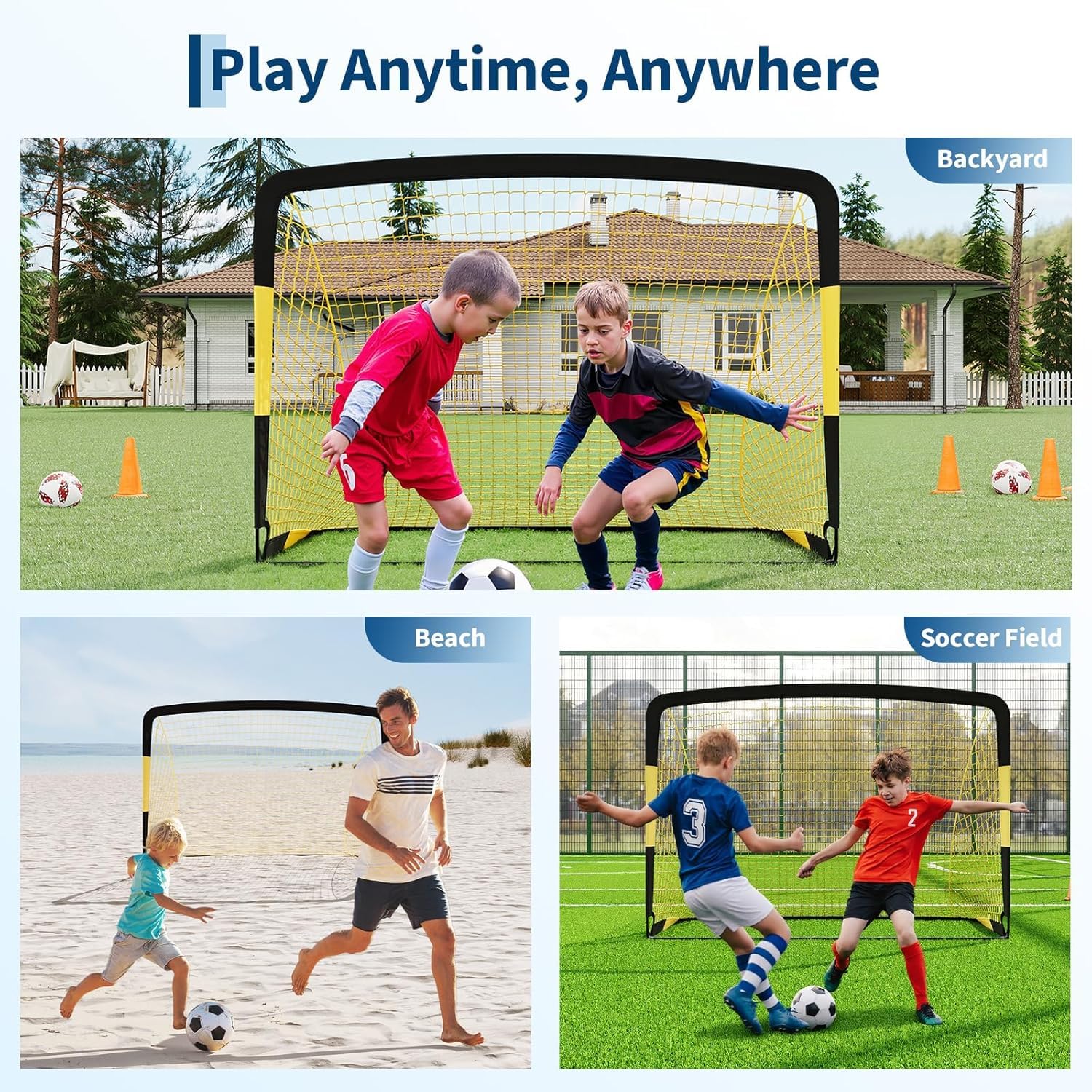 Fußballtor Set Garten Training Rebounder Klapptore Zubehör