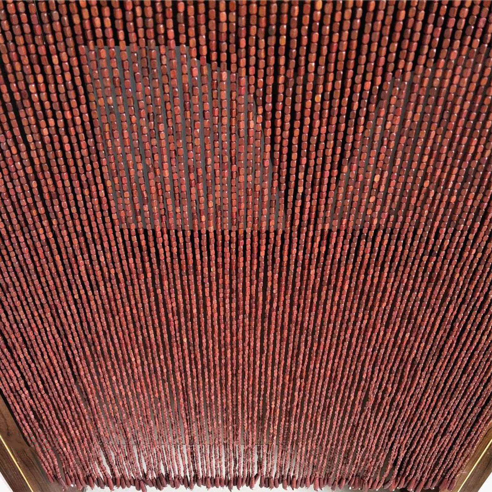 Tenda con perline in legno e bambù, perline da appendere per porta, tenda a mosca estiva a pannello, divisorio per finestra, corridoio, ingresso