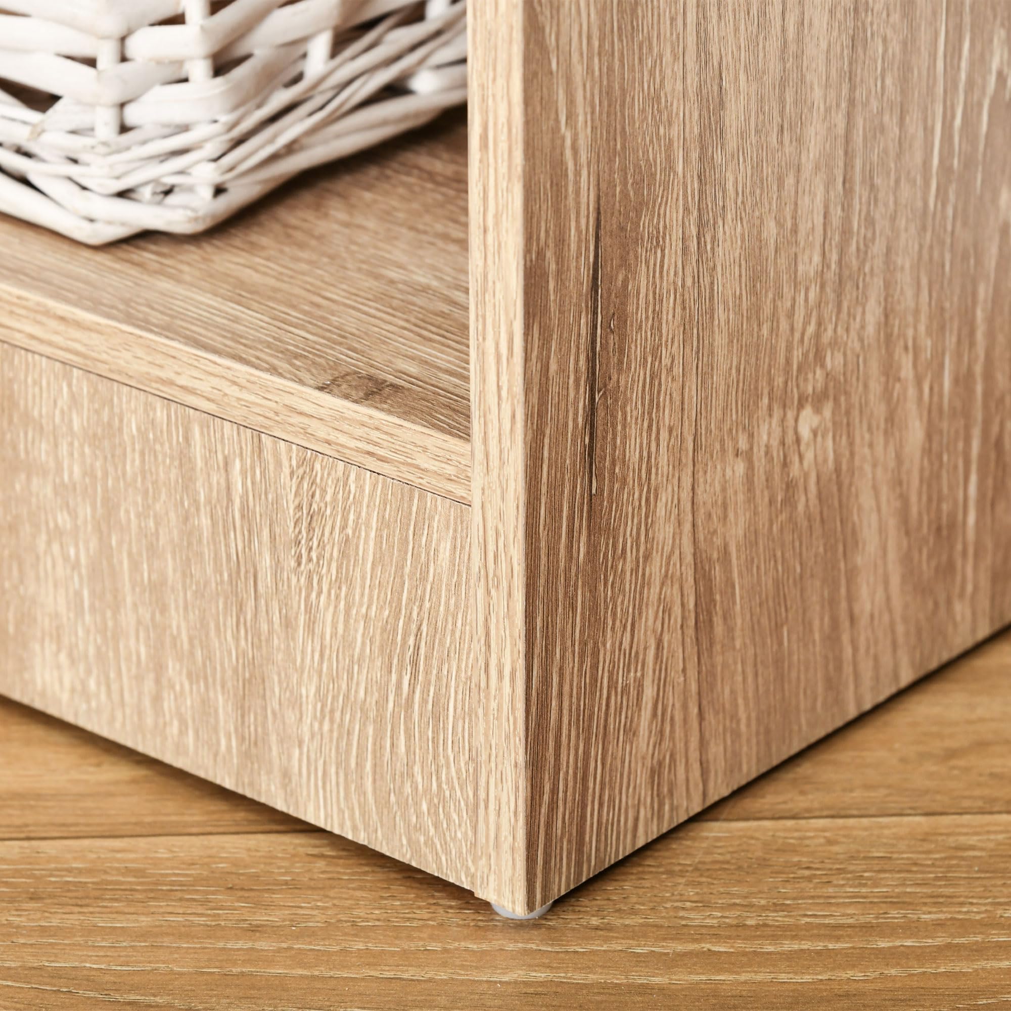 HOMCOM Librería Estantería de 5 Niveles para Libros con 3 Baldas Ajustables Antivuelco Almacenaje para Salón Oficina Estudio 63x29,5x176 cm Madera Natural