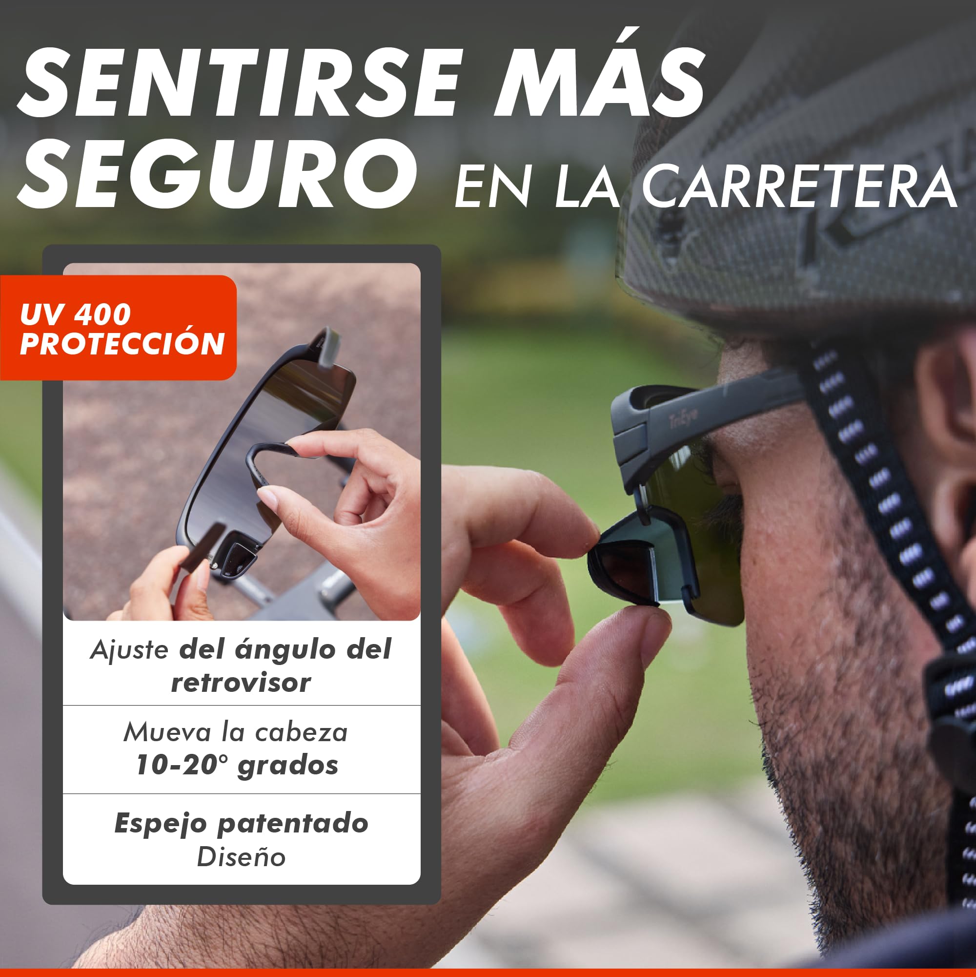 TriEye Gafas De Ciclismo Para Hombre Y Mujer Con Espejo Retrovisor Lentes Fotocromáticas UV400 Gafas Deportivas Antiviento Para Ciclismo De Carretera Y Bicicleta Protección Ocular Y Visión Segura