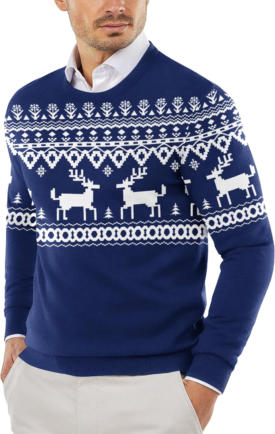 COOFANDY Men's Crew Neck Sweater Slim Fit Lightweight Sweatshirts Knitted Pullover for Casual Or Dressy Wear