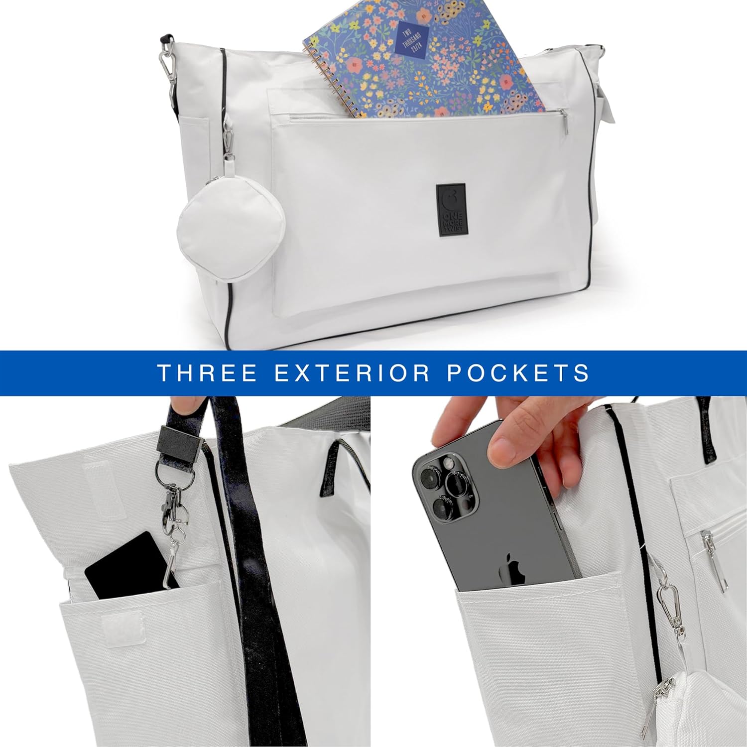 Extra Large Tote Bag for Women, Large Beach Bag with Zipper, Waterproof Tote Bag, Tote Resistant to Stains, Overnight Bag For Women - Bonus Gifts: Cosmetic Holder and Coin Purse.