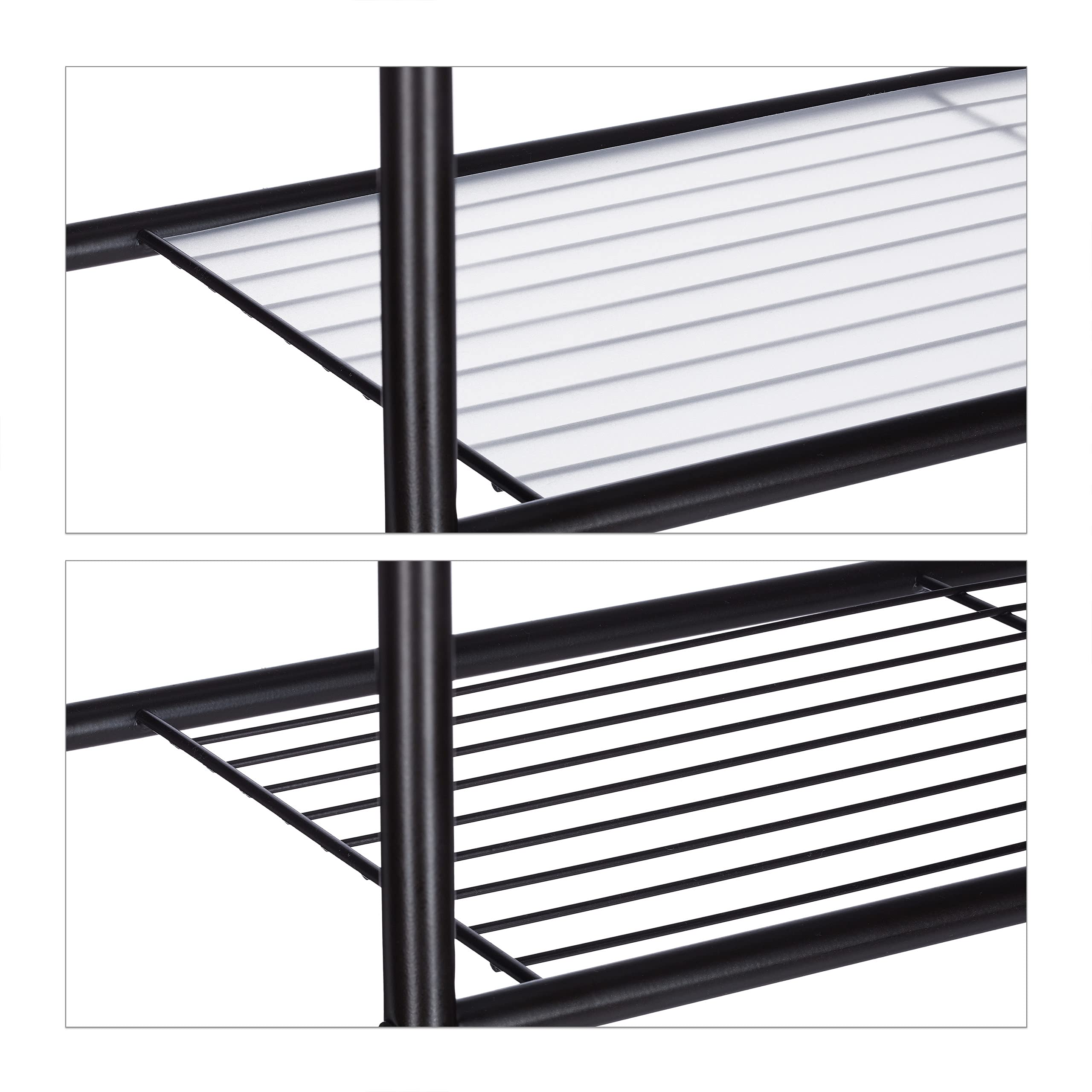 Relaxdays Überbauregal Metall, 3 Ablagen, HBT 165x58x25 cm, schwarz | Toilettenüberbau
