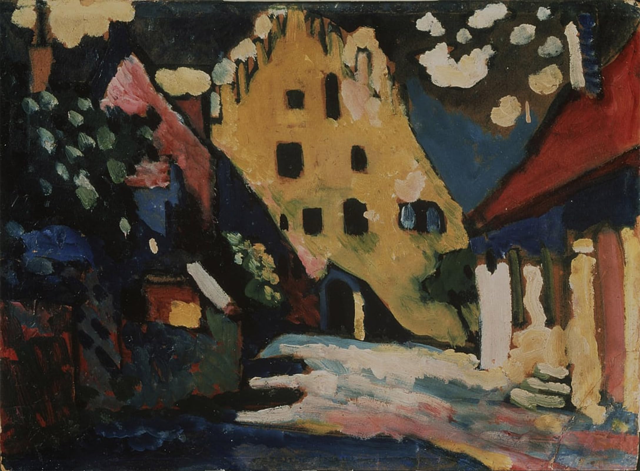 ARTXLXXBN Famous Print Painting Colorful Art Print Murnau. Castle Yard by Wassily Kandinsky Canvas Art Decorations for Home Decor 60x90cm