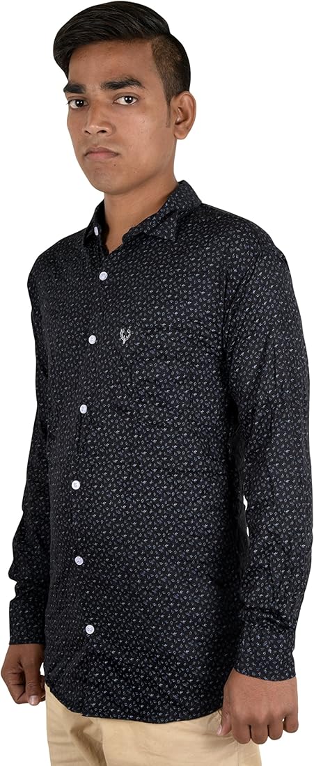 Navy Cut Men's Casual Shirt (NJ-017-XXL, Black, XXL) : Amazon.in