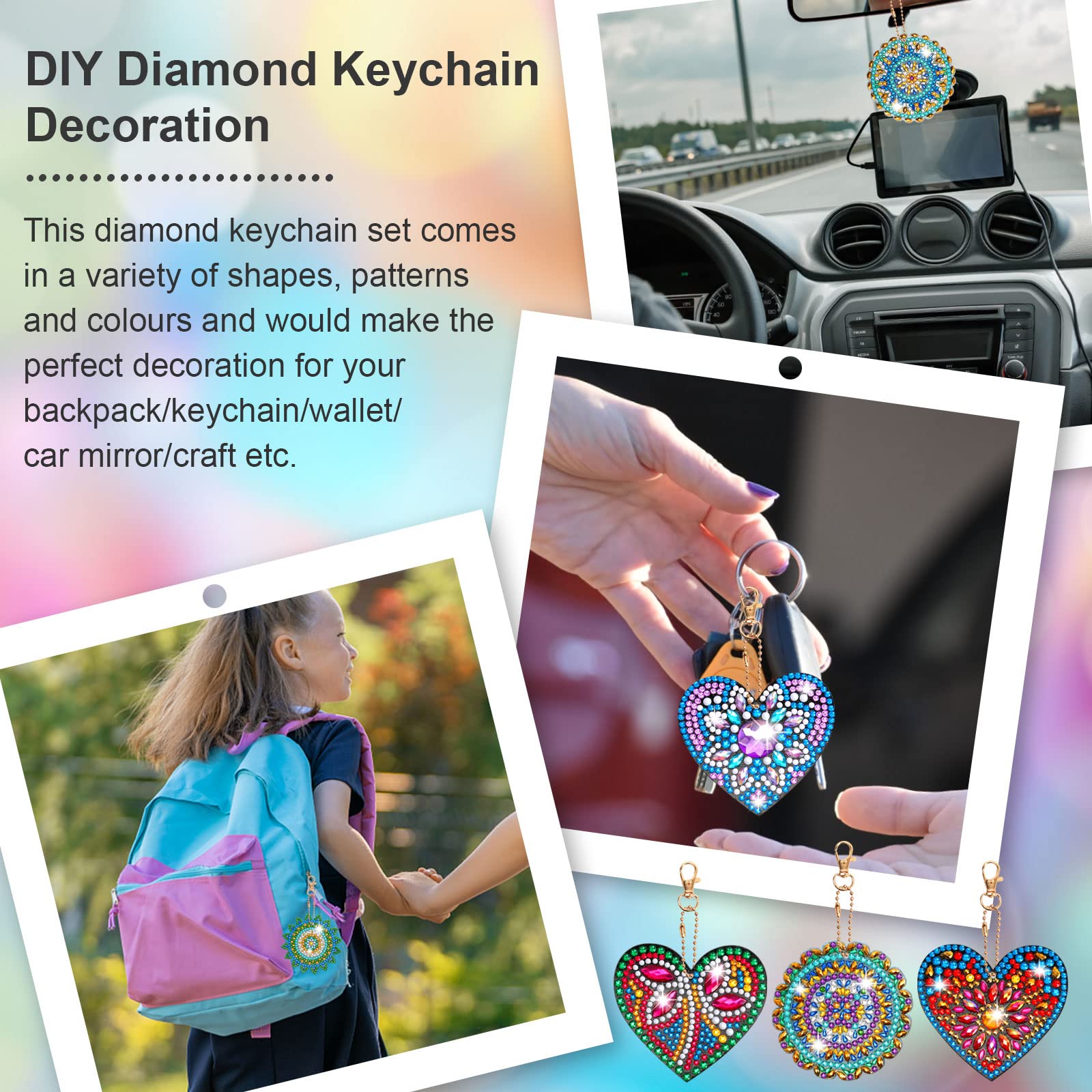 12-teiliges DIY Diamantgemälde Set – Schlüsselanhänger Mit Tulpenmotiv, 5D-Diamantmalerei Für Kinder