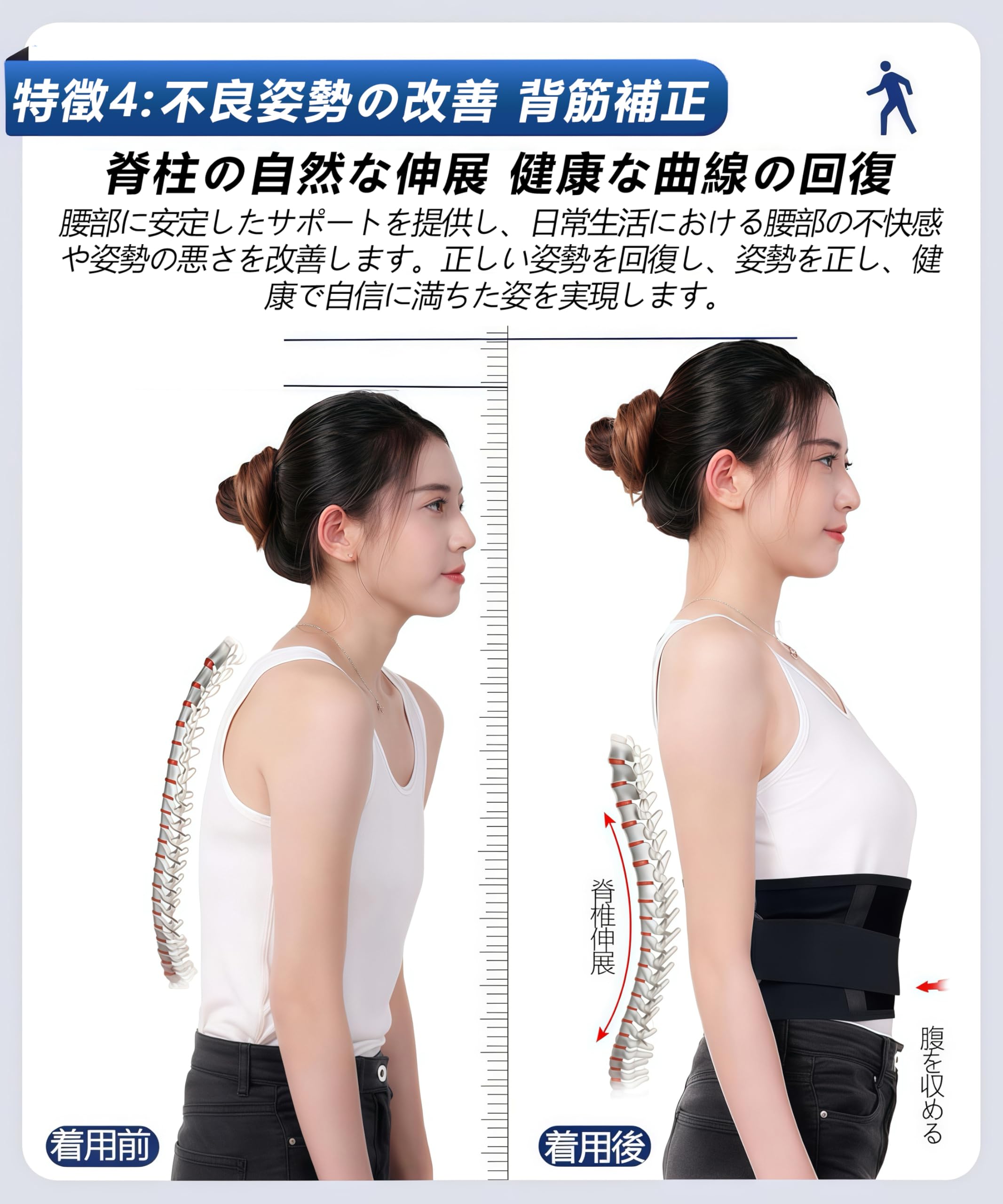 腰痛軽減 メッシュサポートベルト腰椎圧迫骨折ヘルニア医療用
