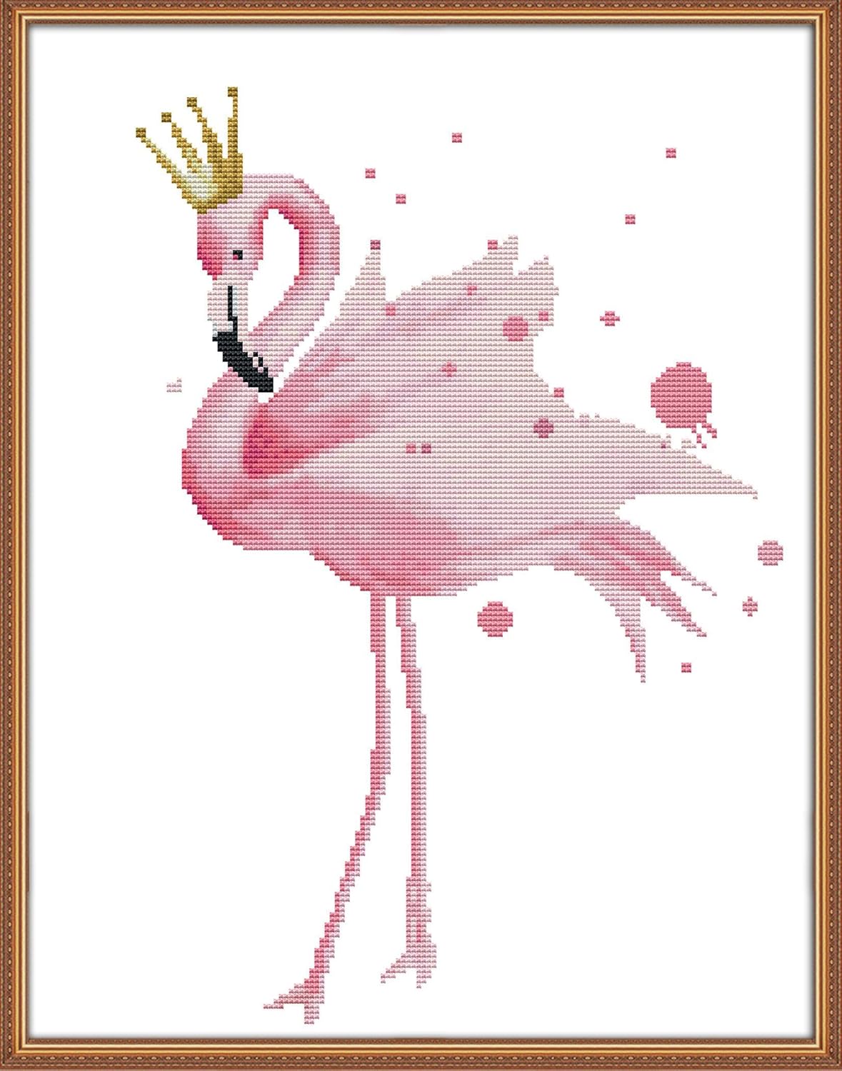 OWN4B Cross Stitch Kits Stamped, Fantasy Flamingo Printed Pattern 11CT 17.3x22.0 inch DIY Embroidery Kit, Flamingo 2