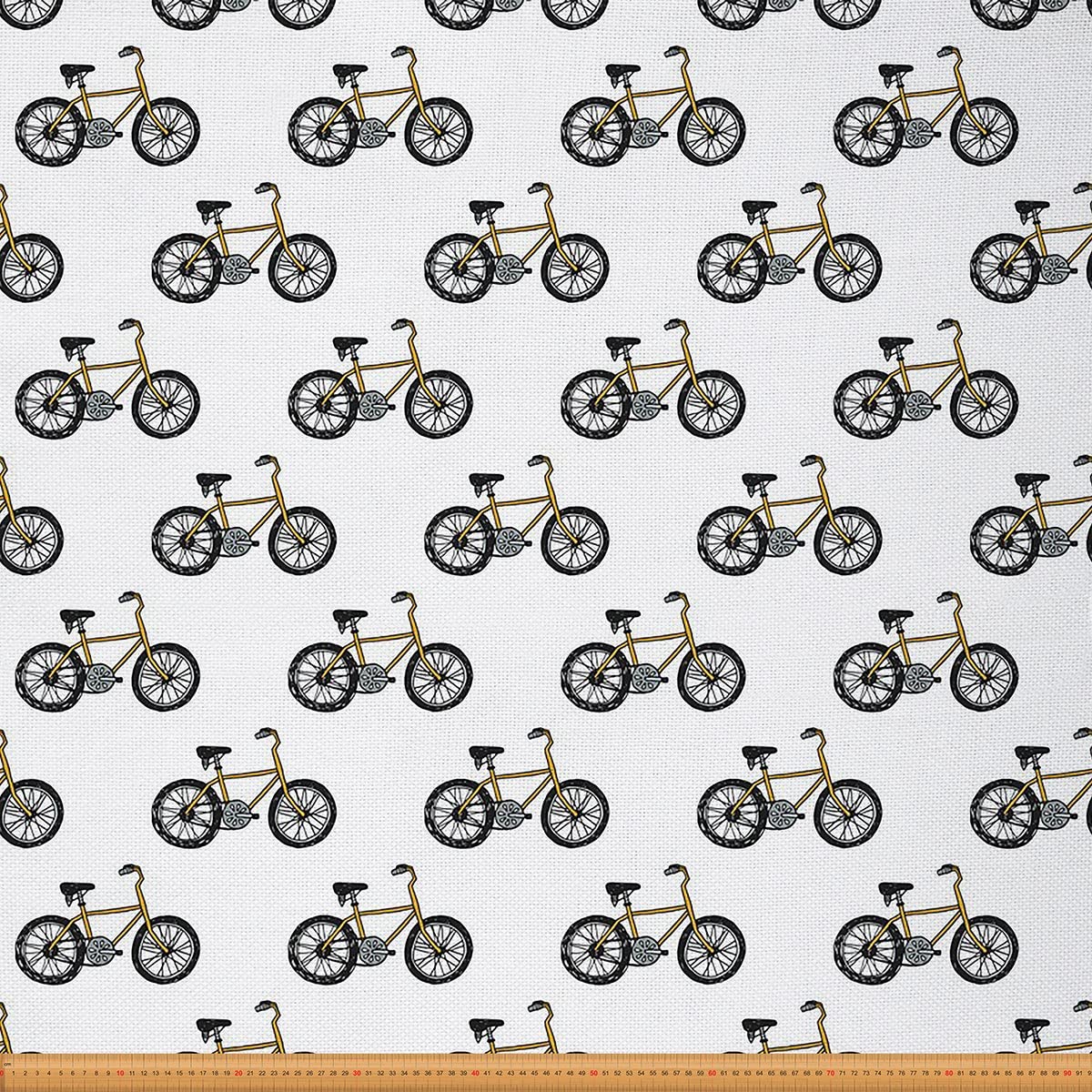 Tessuto per bicicletta di The Yard Bike Cycling Indoor Outdoor tessuto retrò trasporto equitazione tappezzeria tessuto sportivo tessuto decorativo fai da te arte artigianato patchwork tessuto giallo