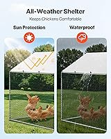Vista 5 de VEVOR Gallinero grande de metal con corral, corral para pollos para patio con cubierta impermeable, 6.5 x 9.8 x 6.5 pies, gallinero grande con techo