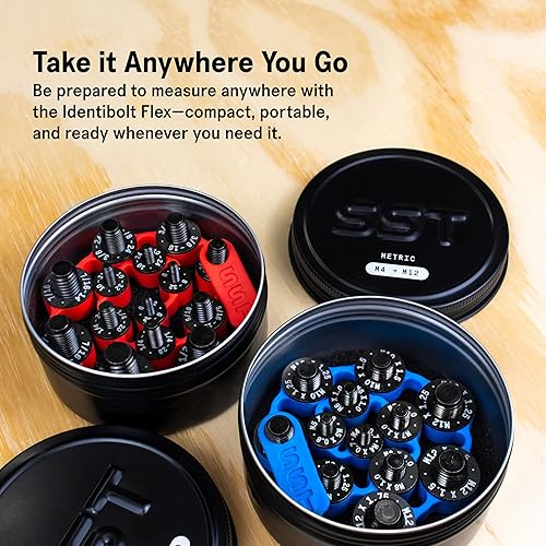 Miniatura 27 de SST - Identibolt original - Comprobador de roscas preciso y montaje en pared - Roscas imperiales SAE y métricas - 28 tuercas y pernos