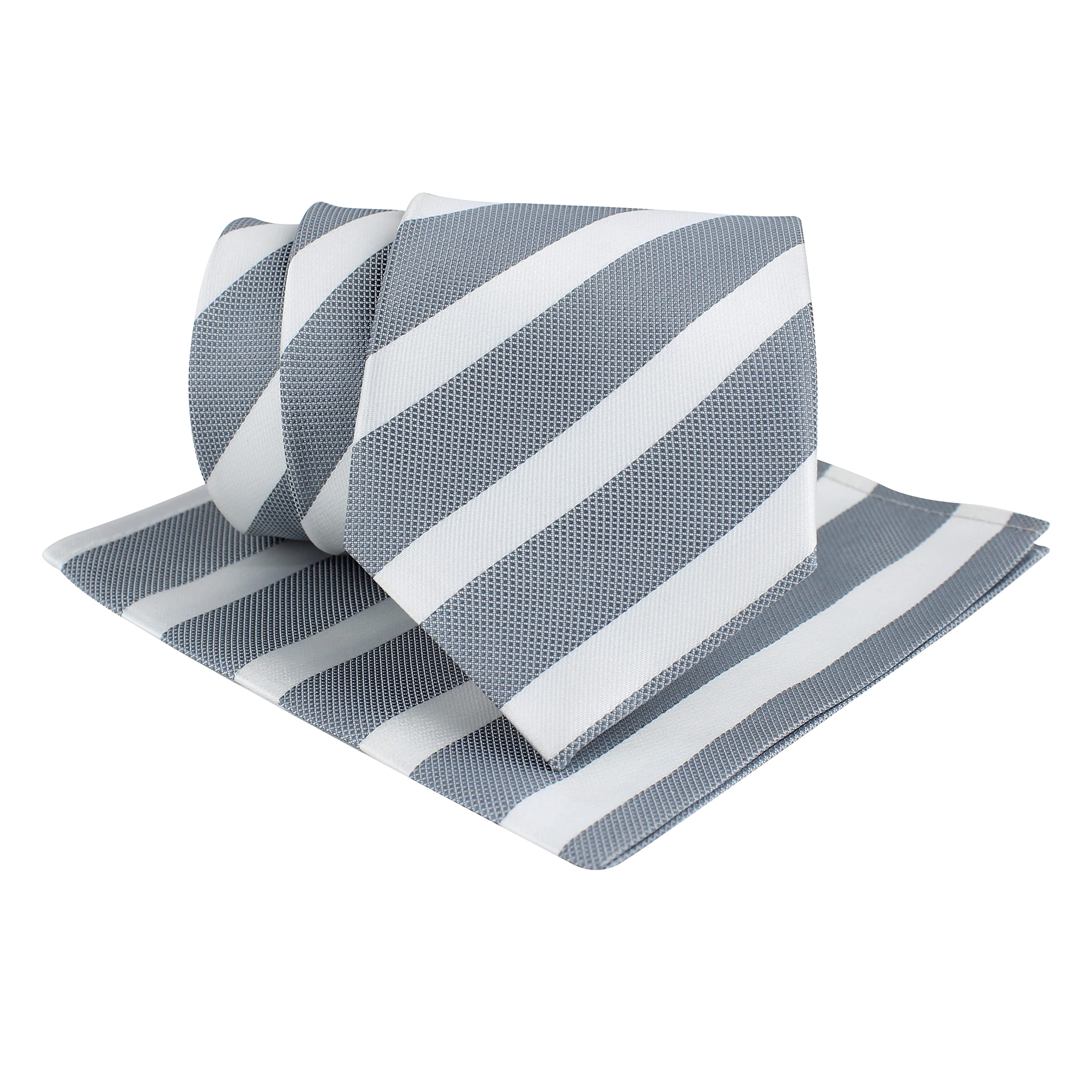 kovove Kavove The Greywind Striped Grey Necktie For Men-picture-12
