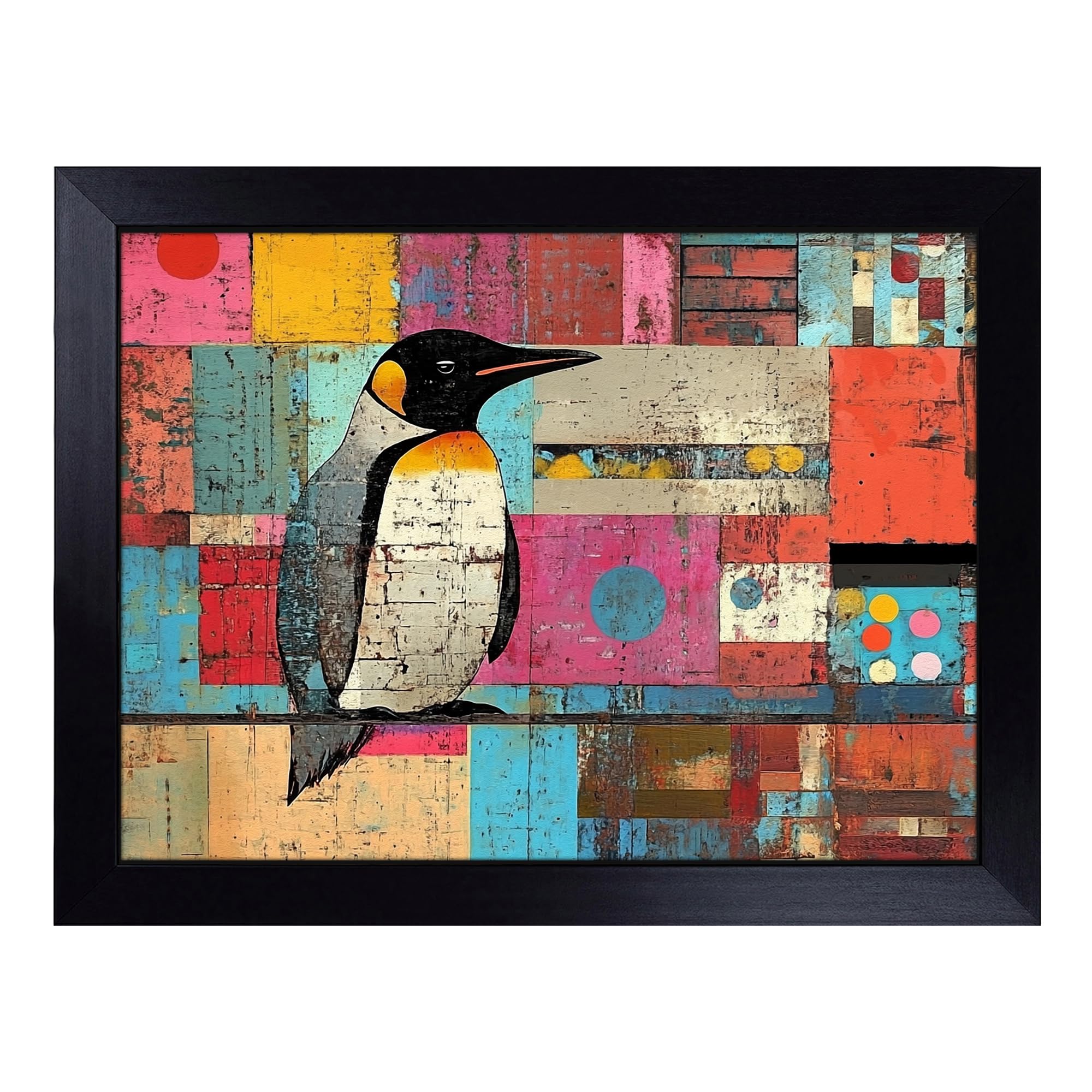 Penguin Composition | Lap Tray with Padded Cushion, Portable Surface with Bean Bag Base, Perfect Surface for Working, Crafting, TV Eating and Laptop Use