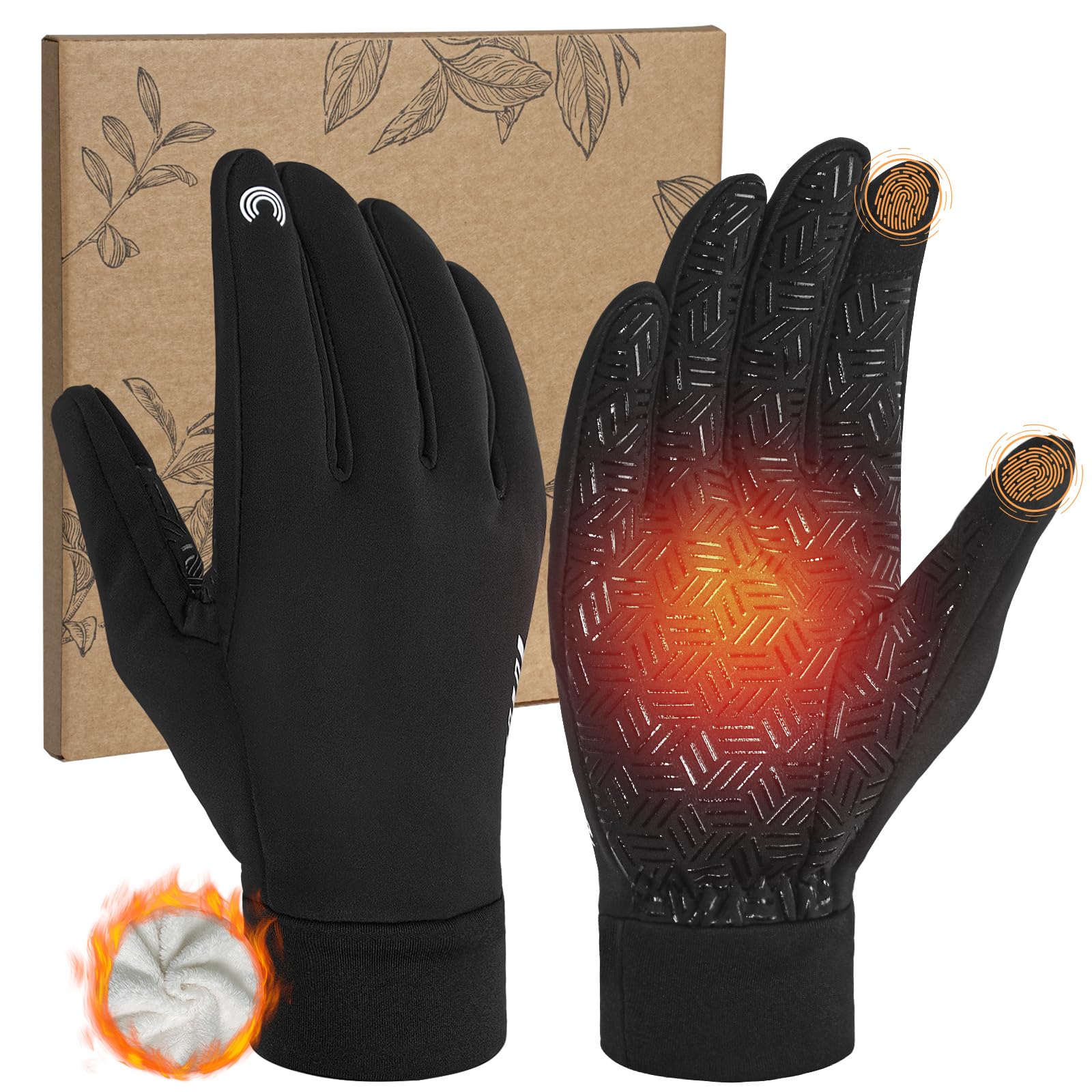 RIGWARLGloves for Cool&Cold Weather Waterproof, Winter Gloves for Men Women Touch Screen