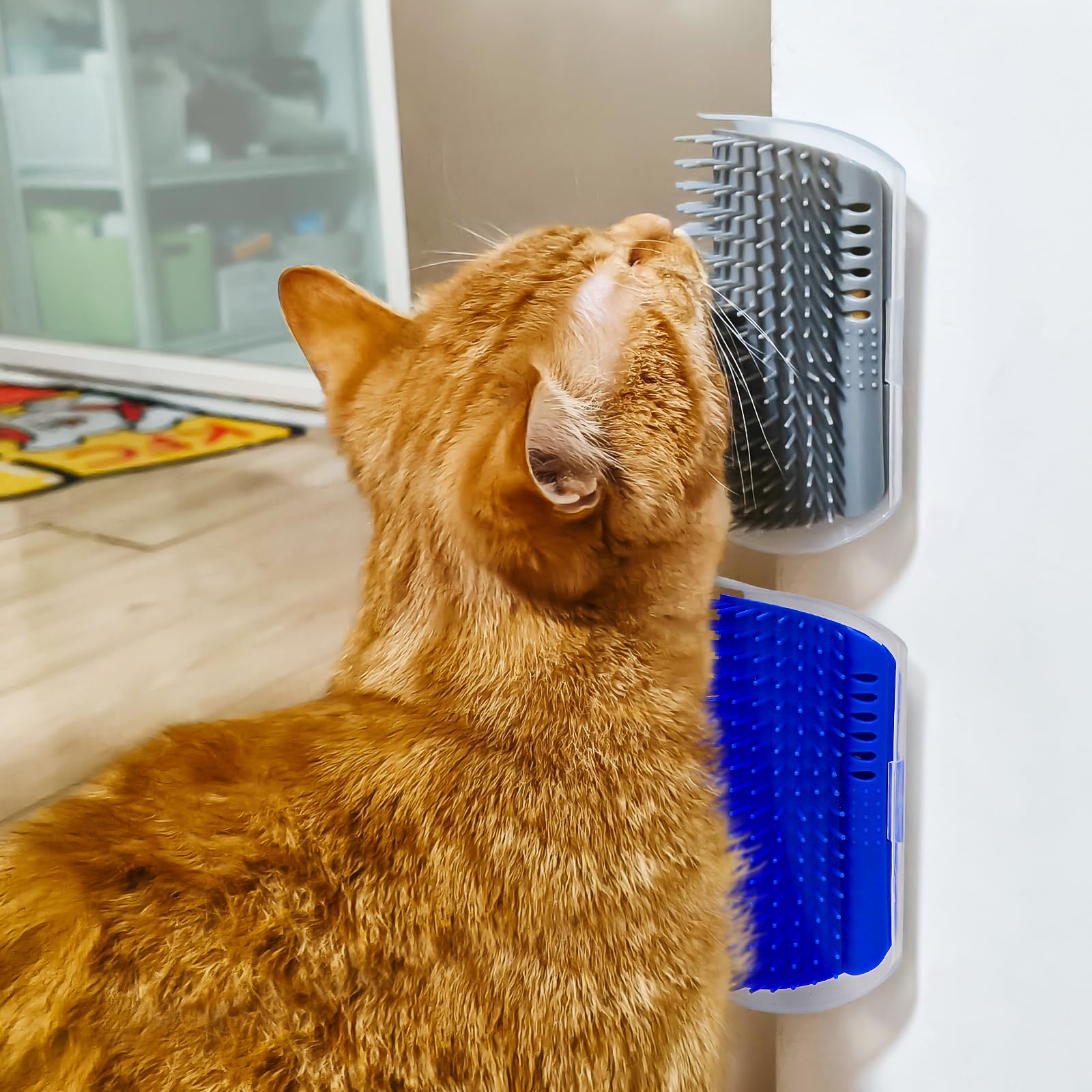Paquete de 2 rascadores de esquina para gatos, peluquero suave para esquina de pared, rascador de peine de masaje para gatos y perros