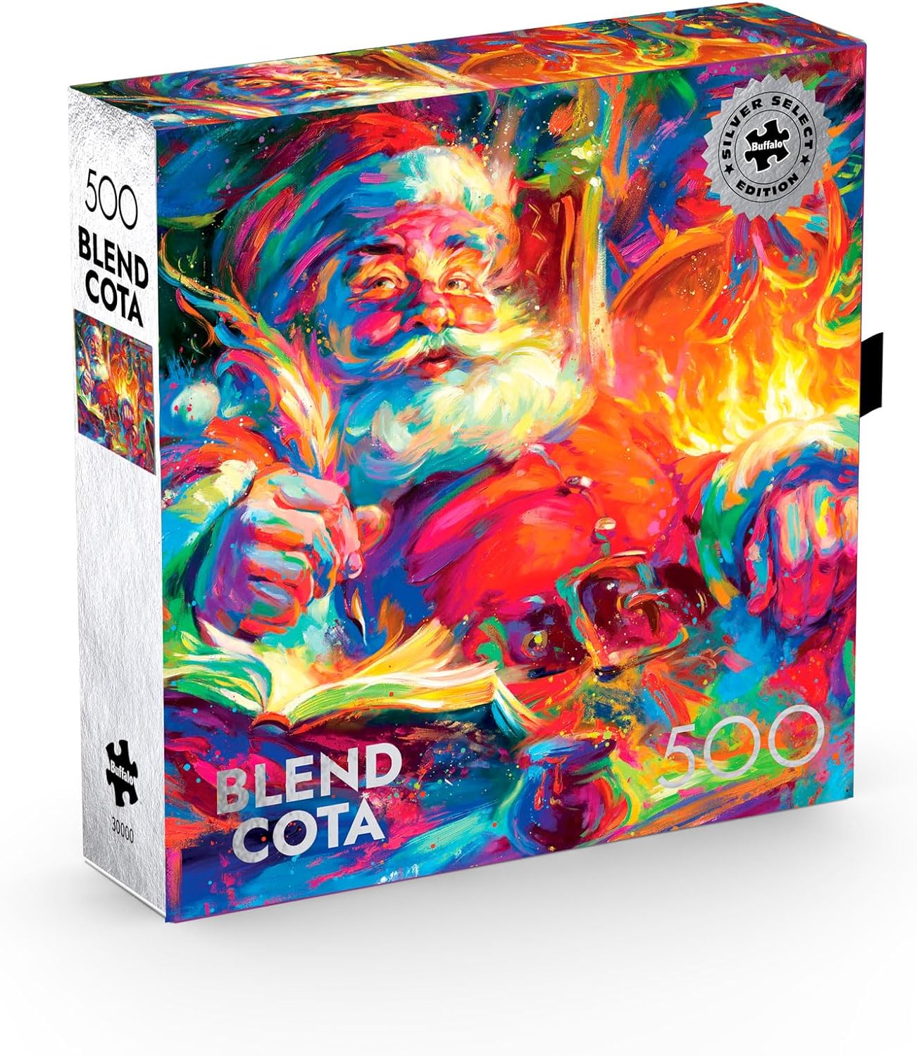 Buffalo Games – Blend COTA - Santa Checks Twice - 500 Piece Silver Select Jigsaw Puzzle Colorful Puzzles for Adults – Precision-Cut Pieces, Beautiful Artwork for Relaxing Fun