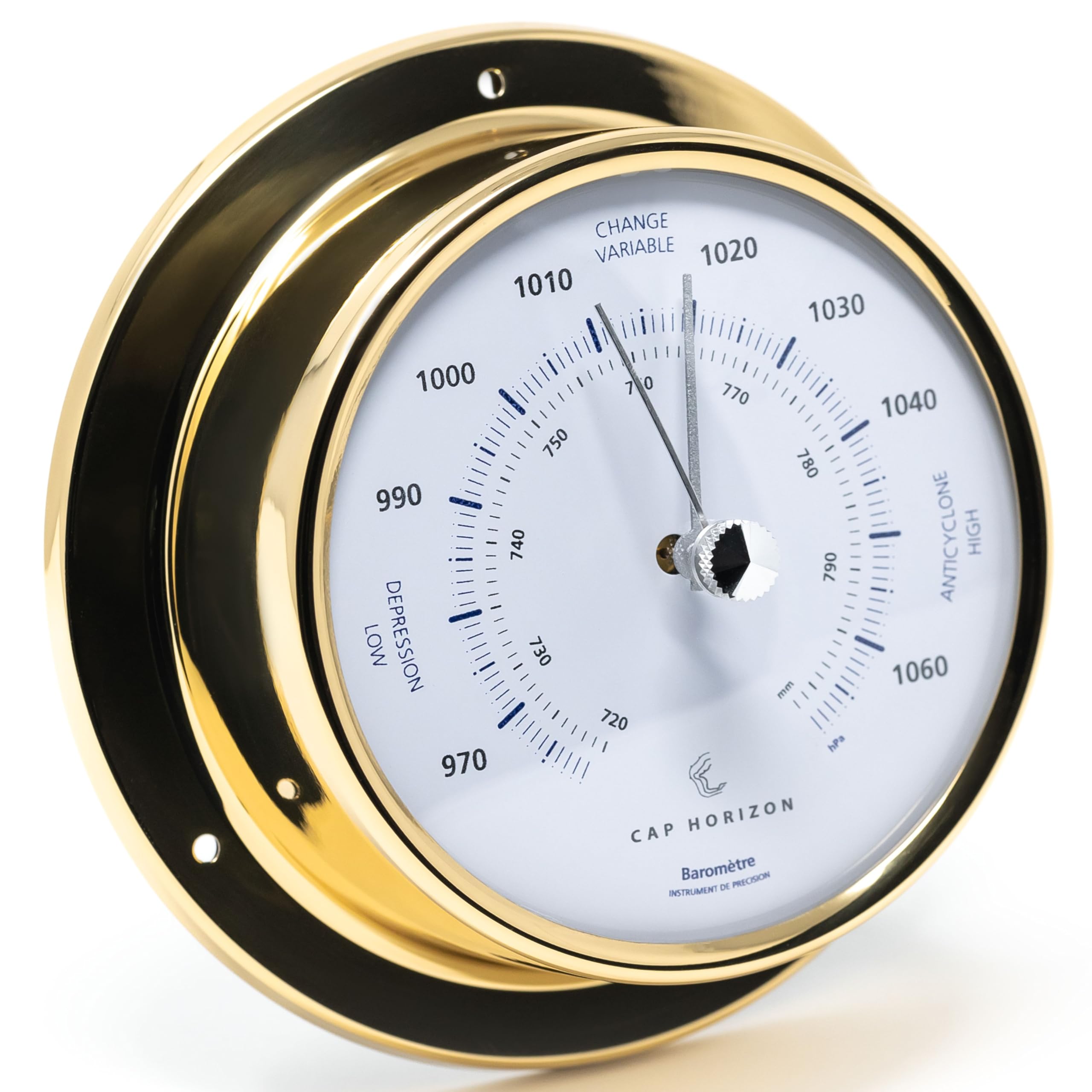 CP085B400LT Barometer, Glas, Messing-Gehäuse poliert