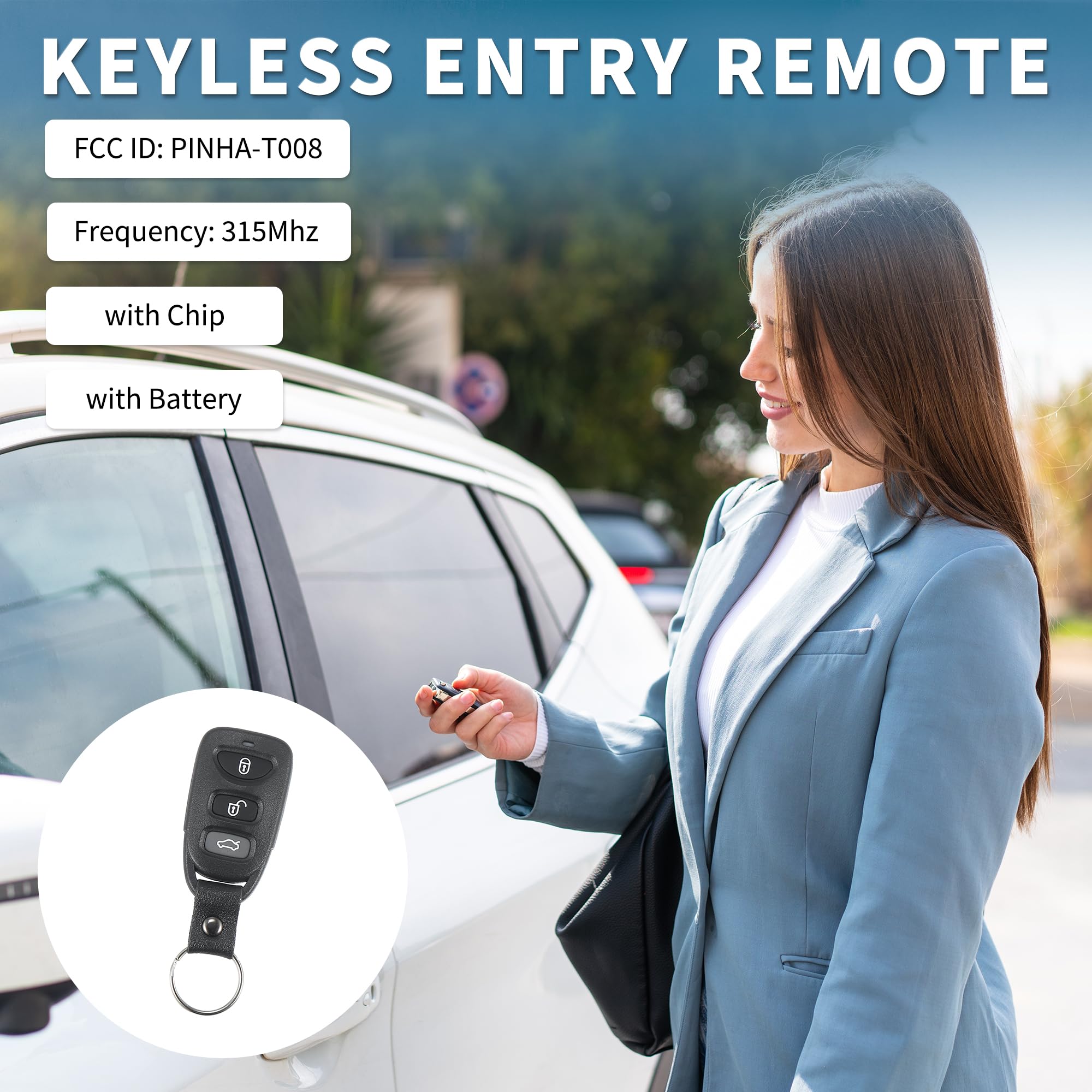 TUCKBOLD Keyless Entry Remote for Kia Forte 2010-2013 315Mhz PINHA-T008 4 Button Reusable | Control Replacement Car Key Fob 1 Pcs