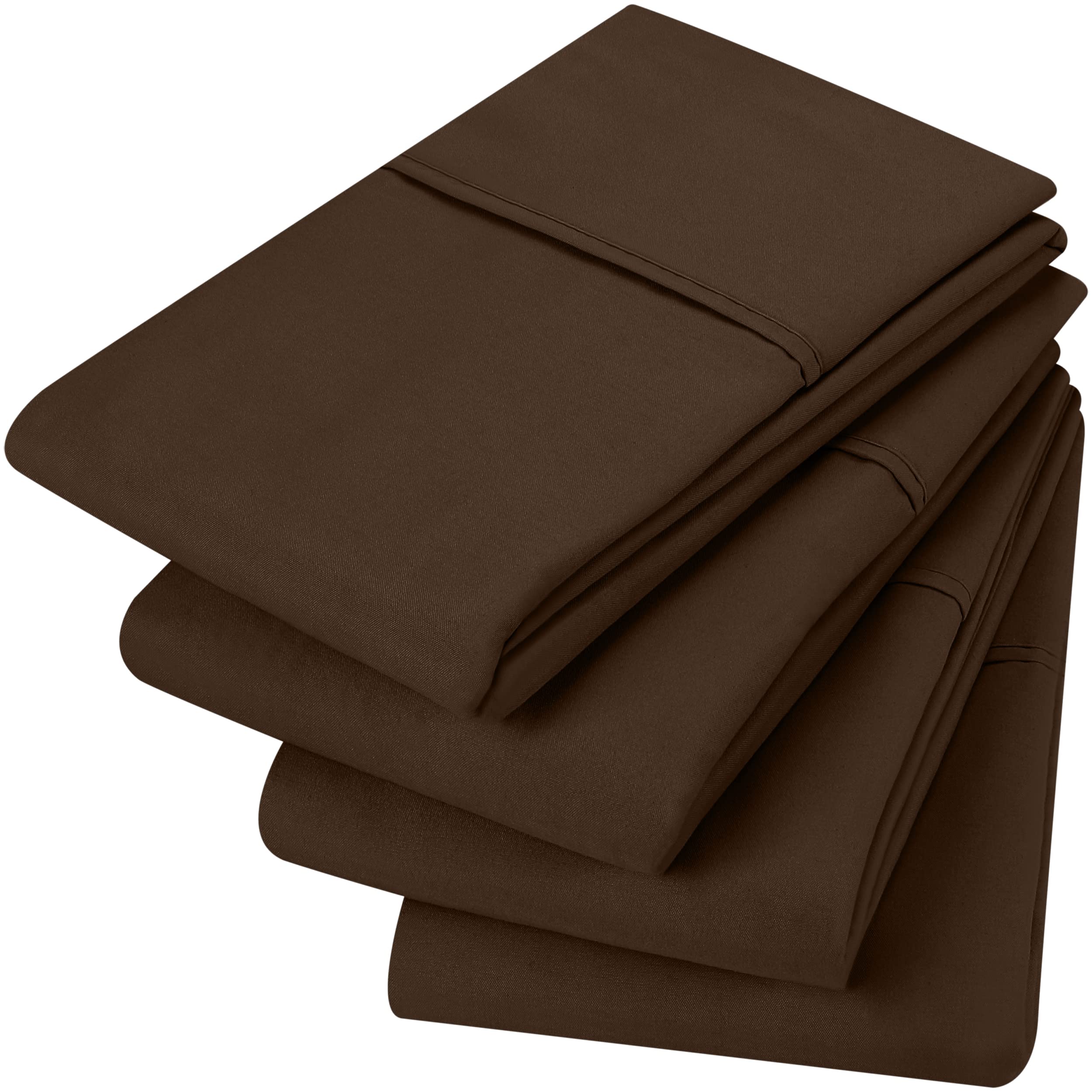 Utopia Bedding Queen Pillow Cases - 4 Pack - Envelope Closure - Soft Brushed Microfiber Fabric - Shrinkage and Fade Resistant Pillow Cases Queen Size 20 X 30 Inches (Queen, Brown)