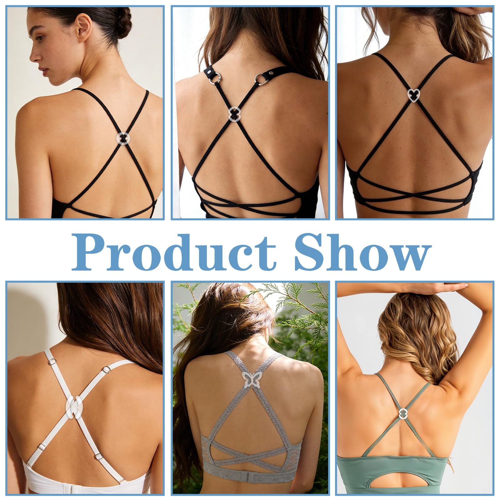 Nogeqi 14 Stück Unsichtbare BH Träger Clip, BH Klammer Rücken, BH-Clips für BH-Träger Rücken, rutschfeste BH-Träger-Halter, Bra Strap Holders für Fitnesssport Verhindern Schultergurte Rutschen
