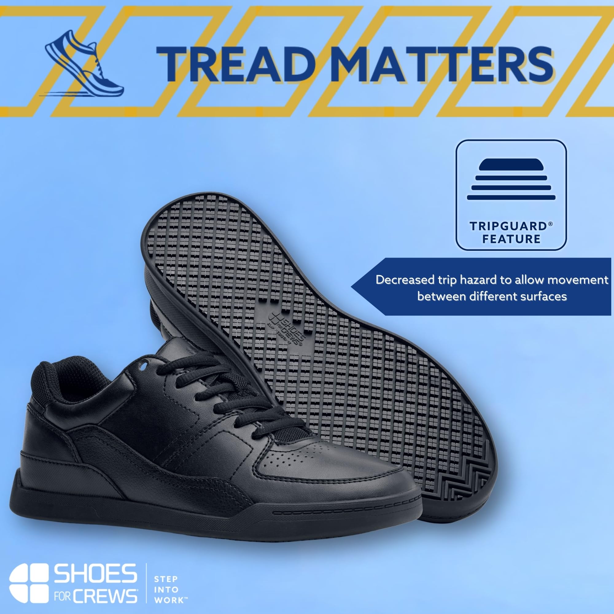Shoes for Crews Męskie buty robocze z antypoślizgową podeszwą – wygodne, antypoślizgowe buty dla mężczyzn do gastronomii, opieki zdrowotnej i hotelu – Street Casual