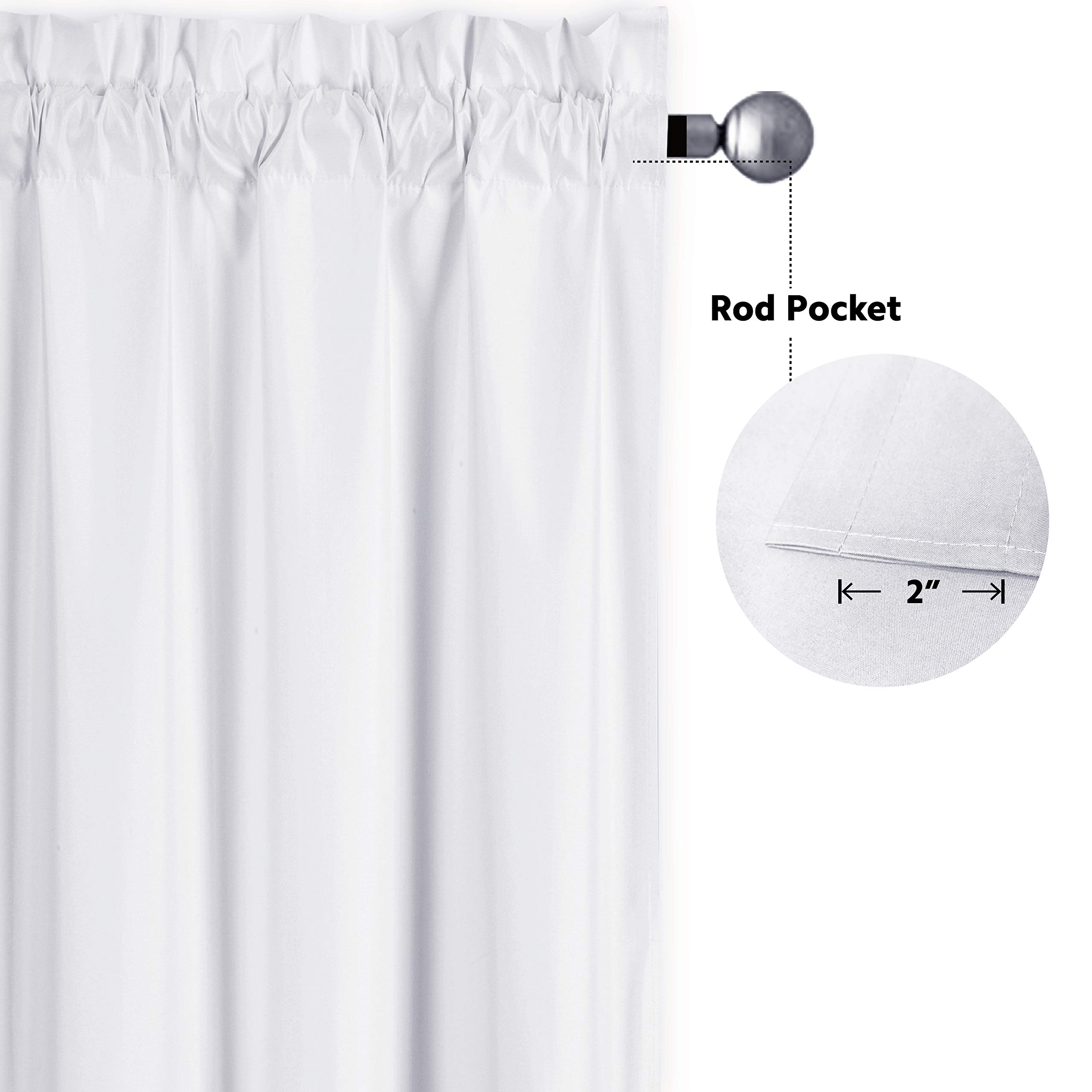 Home Collection 2 Panels 100% Blackout Curtain Set Solid Color with Rod Poc : Home Collection 2 Panels 100% Blackout Curtain Set
