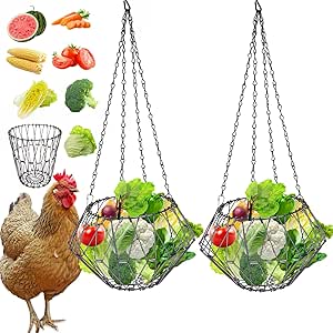 Hängender Hühner-Futterautomat - Faltbarer Gemüsespender Mit 4 Ketten