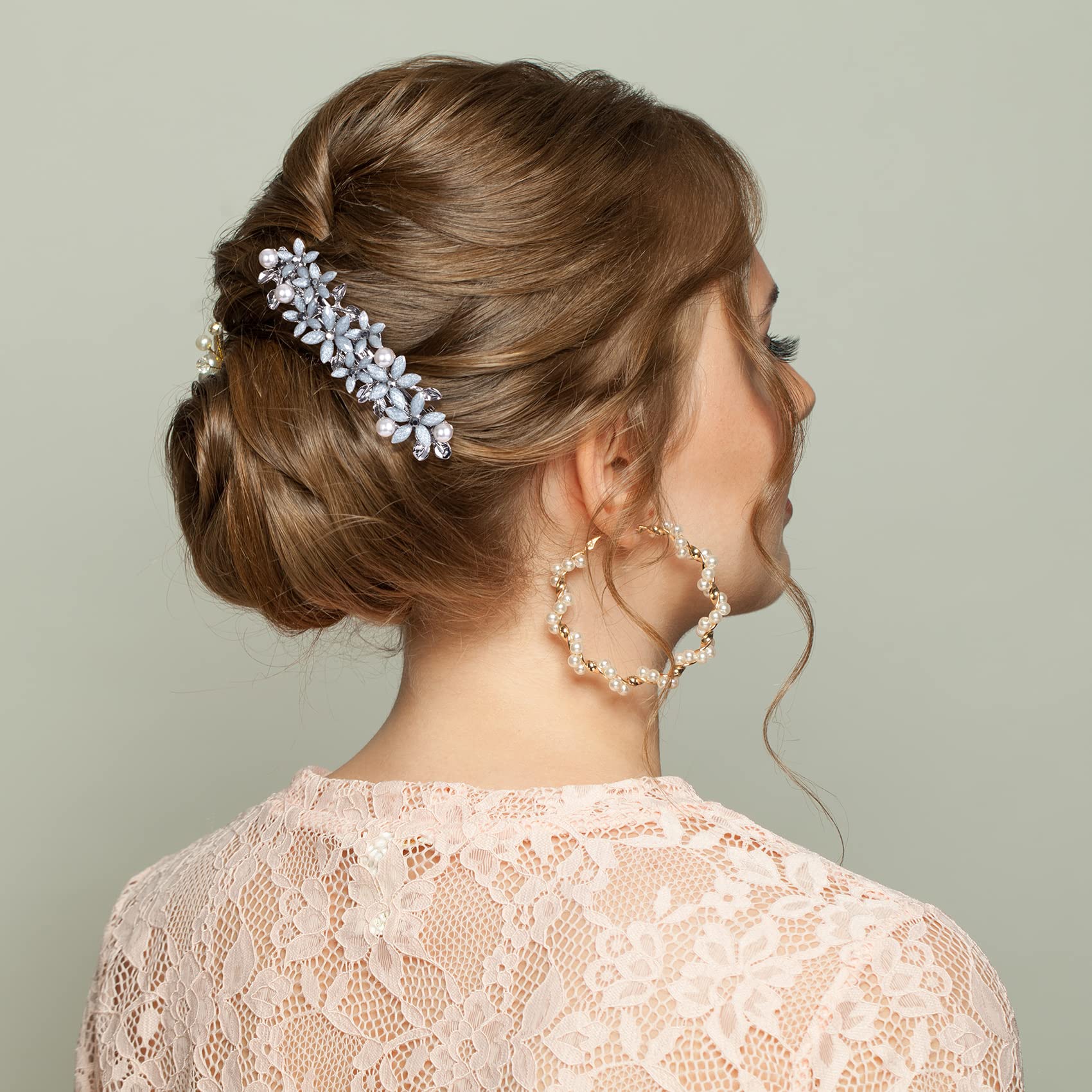 Amazon.com : HINZIC 2Pcs Elegant Rhinestone Hair Clips Black 