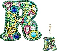 Vista 21 de YOYA Llaveros de pintura de diamantes de doble cara 5D letras 5D Kit de llaveros de pintura de diamantes de taladro completo para bricolaje, letras