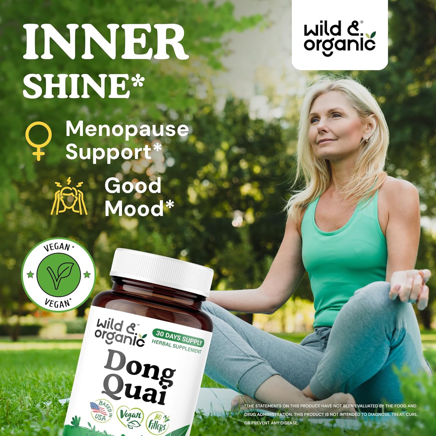 Wild & Organic Dong Quai Capsules 1000 mg - Menopause Supplements for Women - Dong Quai Root Supplement - 30-Day Supply - Traditional Angelica Sinensis Herb - Non-GMO, Vegan - 60 Count - Image 2