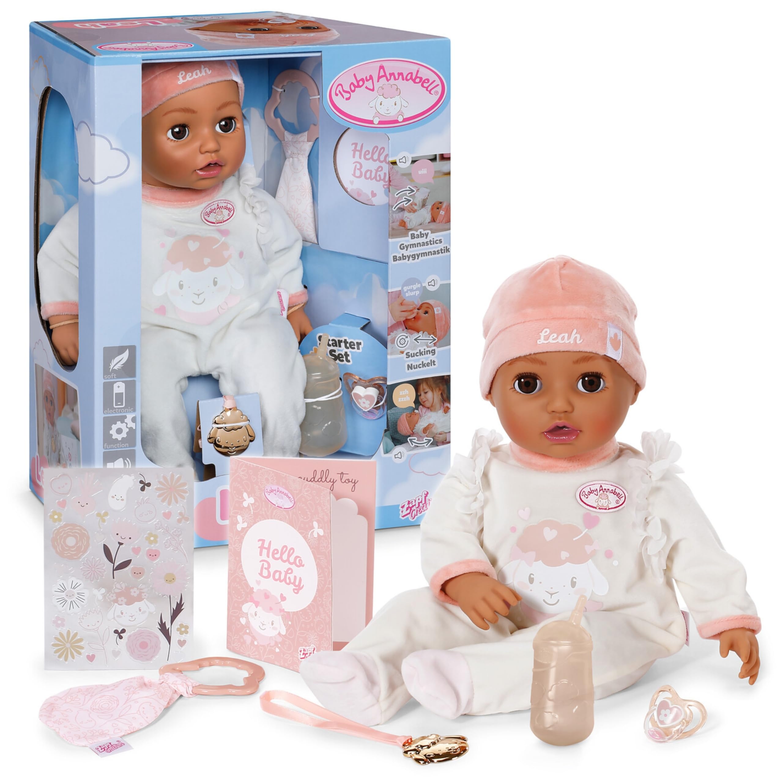 Baby Annabell Active Leah 43 Cm, Bambola Con Corpo Morbido, Suoni E Movimenti, 3+ Anni, 706640