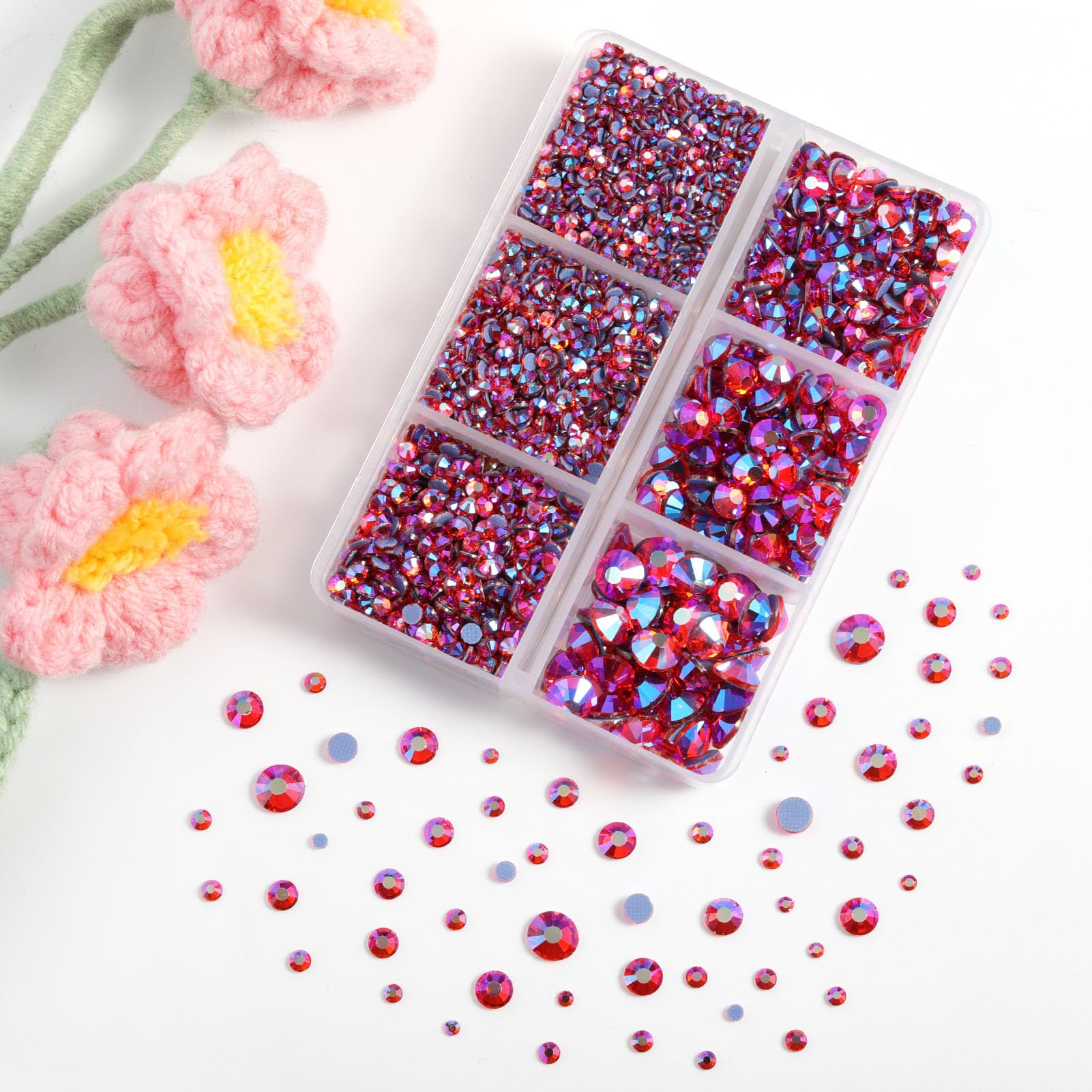 BEADSLAND Hotfix Rhinestones,4000 PCS Rhinestones for Clothes Crafts Mixed 6 Sizes with Wax Pencil and Tweezers Kit,SS6-SS30,Hyacinth AB - Image 2