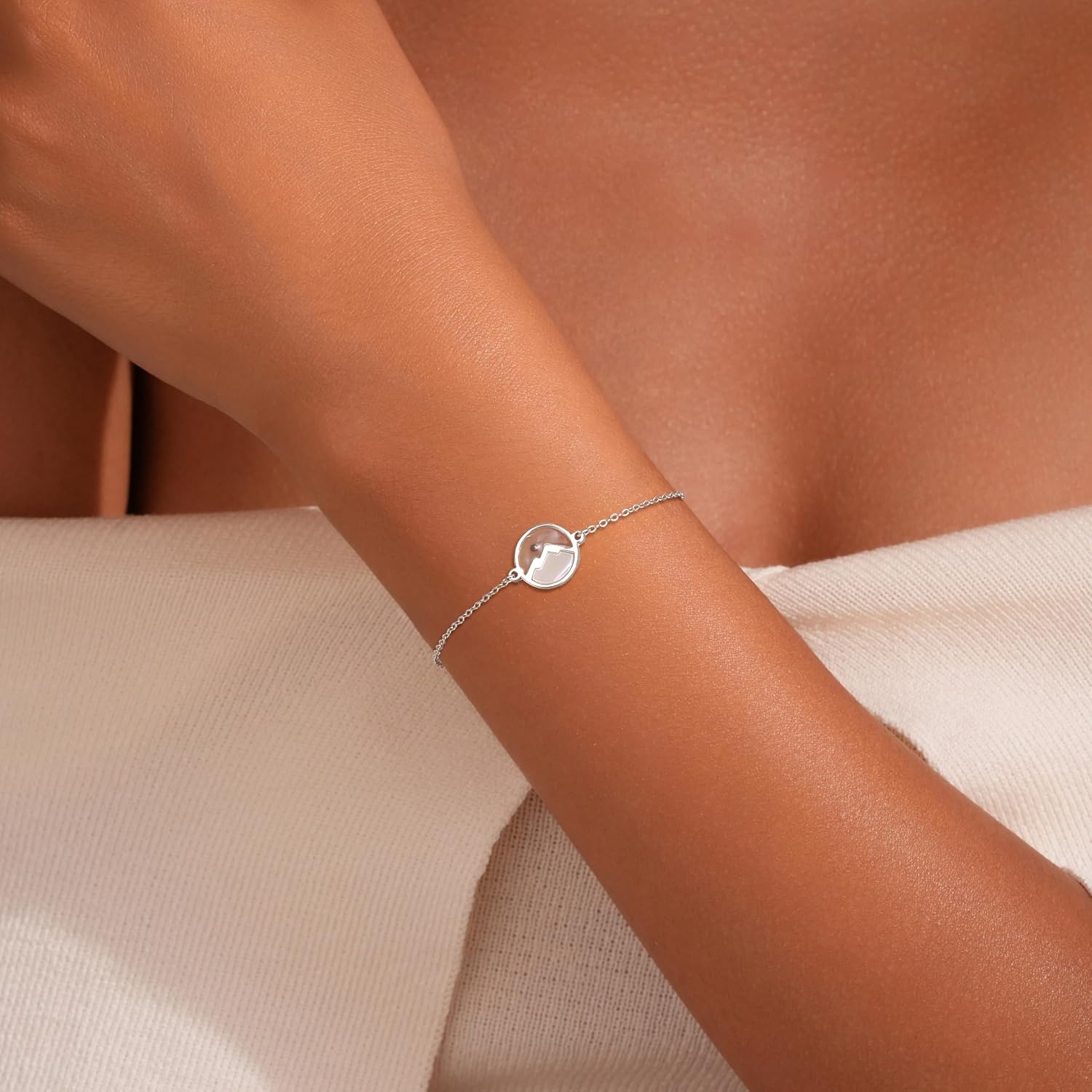 Mountain Mustard Seed Bracelet for Women 925 Sterling Silver Christian Bracelets Dainty 14K Gold Plated Faith Bracelets Christian Religion Jewelry Confirmation Baptism Gifts