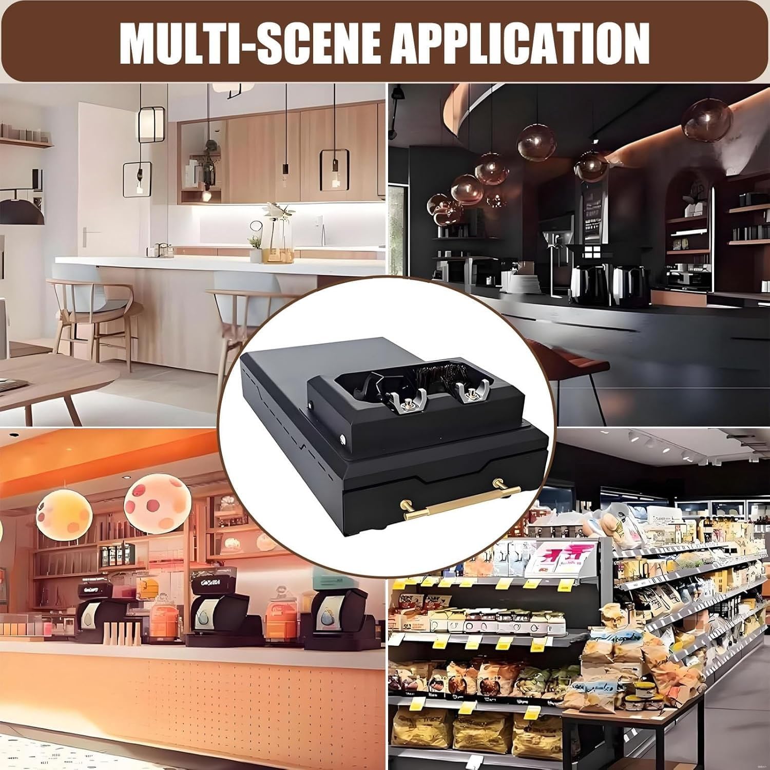 Limpiador Automático De Portafiltro para Cafetera Espresso Eléctrica De 150 W, Kit De Limpieza De Portafiltro De Café, Recipiente Grande para Posos con 1 Cabezal De Cepillo Y 2 Raspadores