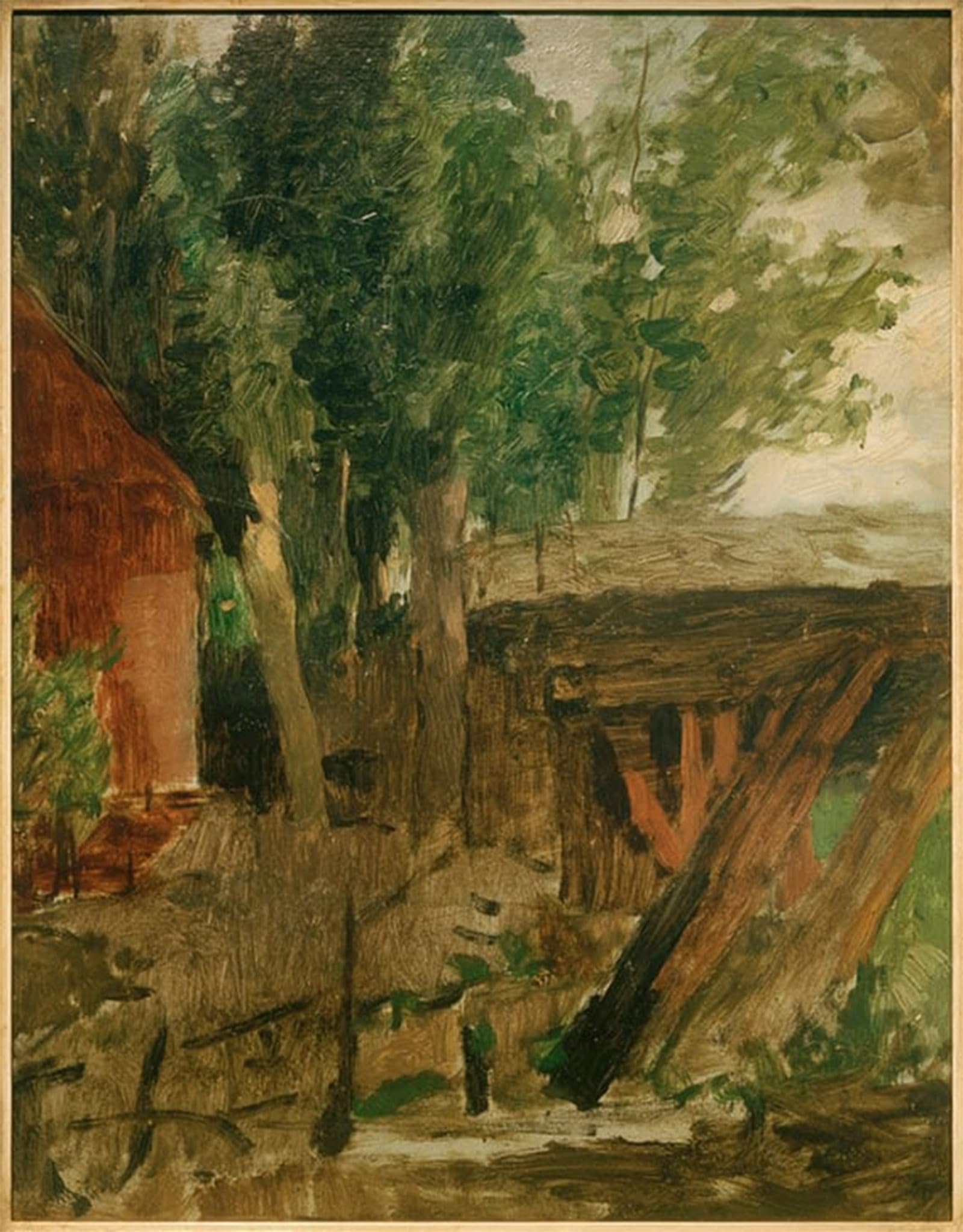 RZHRHJES Abstract Painting Poster Art Print Canvas Print Poster Old Watermill by Ludwig Herbst Landscape Canvas Painting for Office Decor 60x90cm