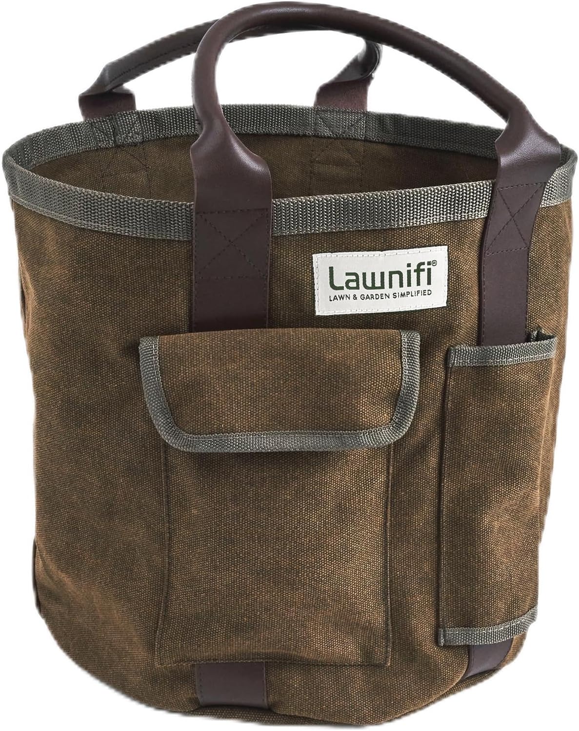 Lawnifi キャンバスガーデン収穫バッグ, ブラウン