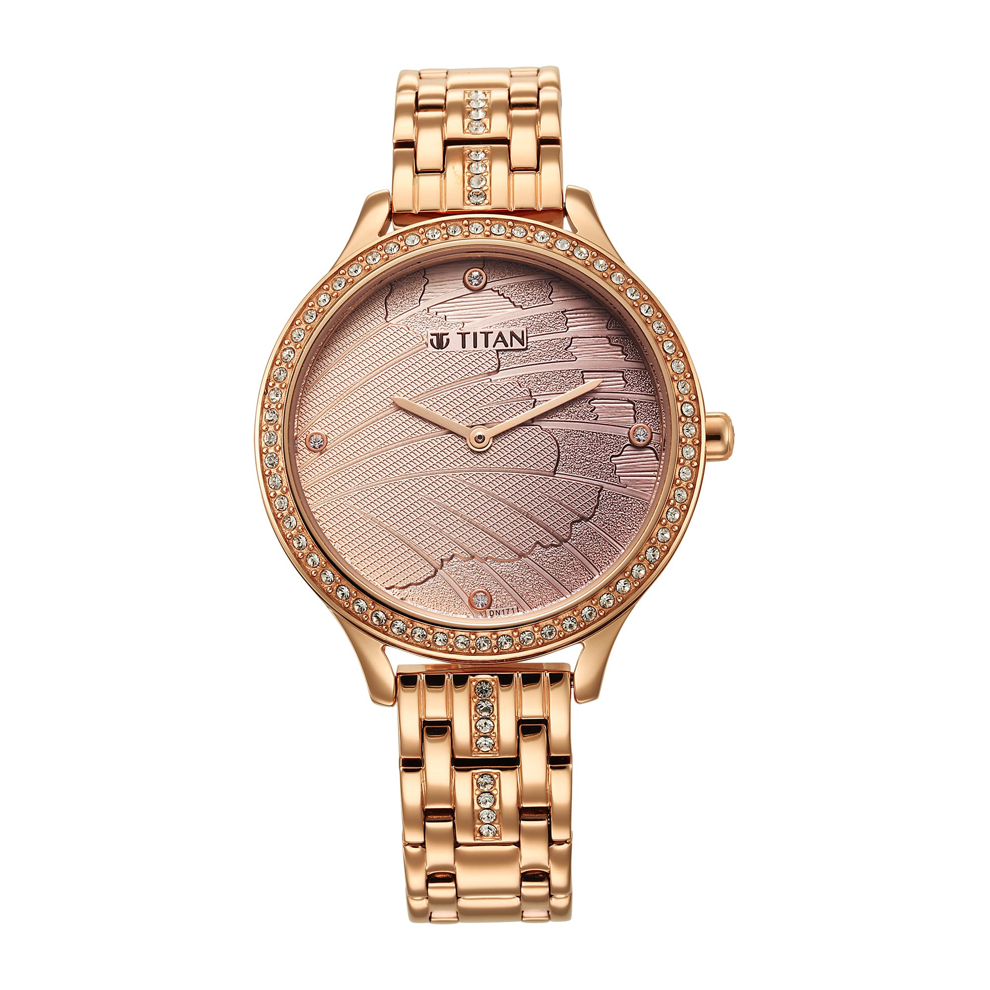 Titan Glitz Analog Rose Gold Dial Stainless Steel Strap Watch for Women-NS95209WM01 (B0BQ74DSJZ) Amazon Price History, Amazon Price Tracker