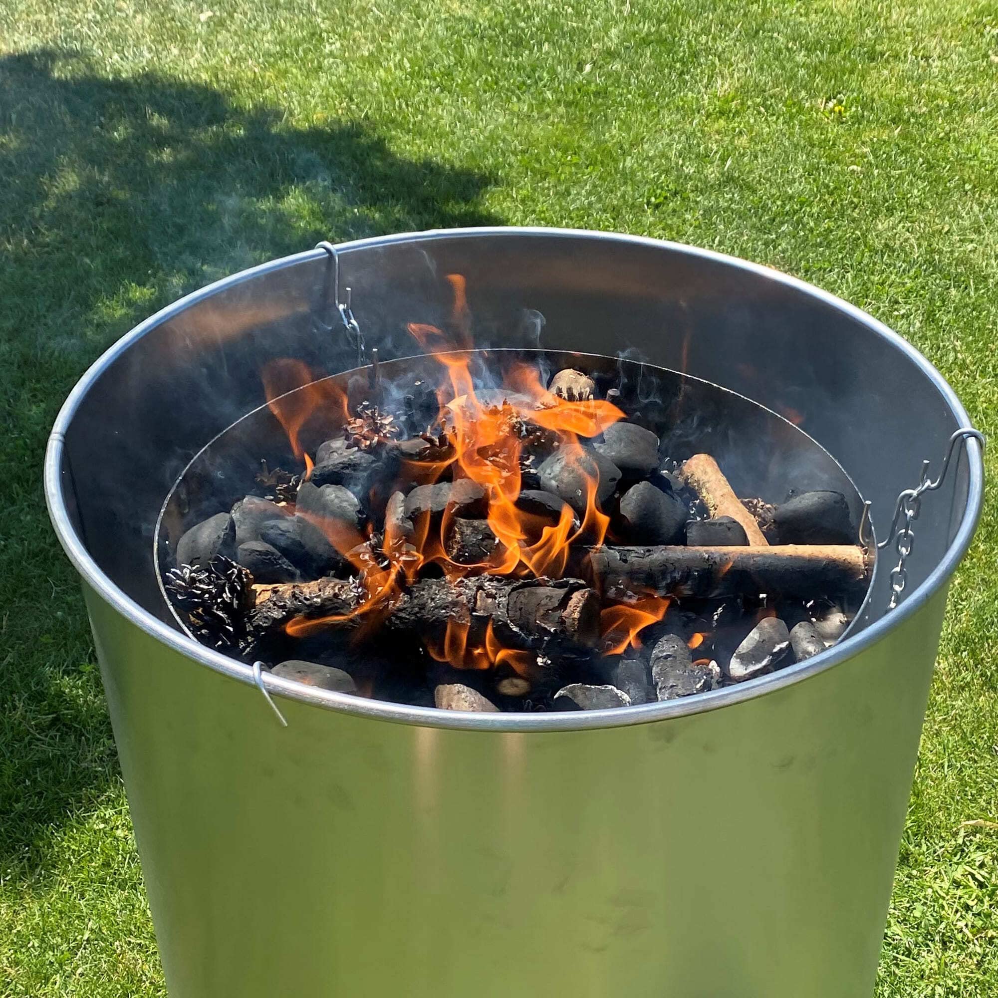 Uniwersalny koksownik BBQ Ø 48 cm | wkład paleniskowy do płyty paleniskowej | grill beczkowy | grill barbeczkowy | pojemnik na grilla | kosz na palenisko do paleniska